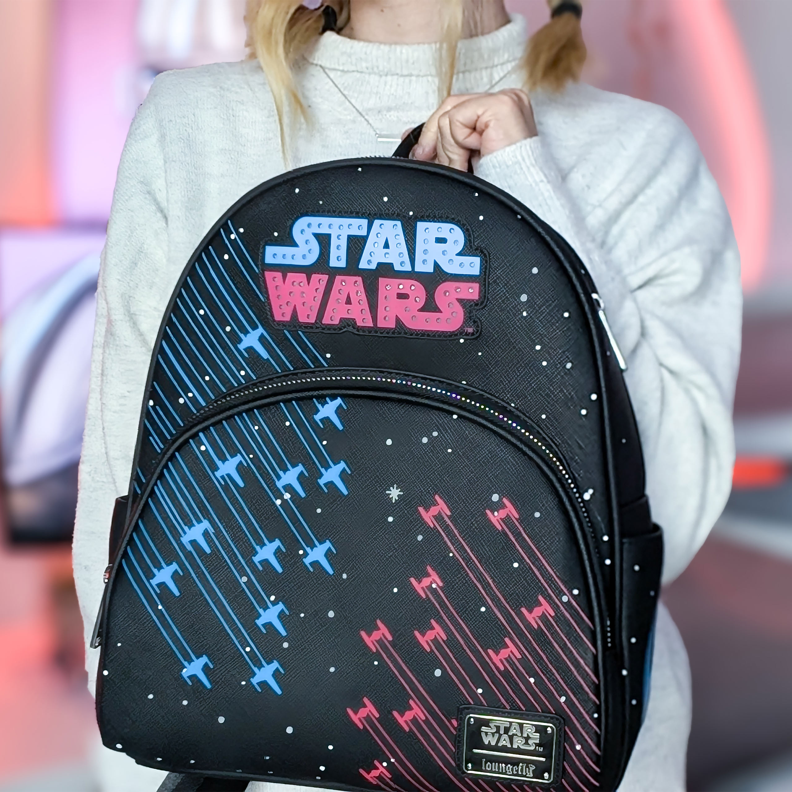 Star Wars - Mochila neón de los años 70 con luz