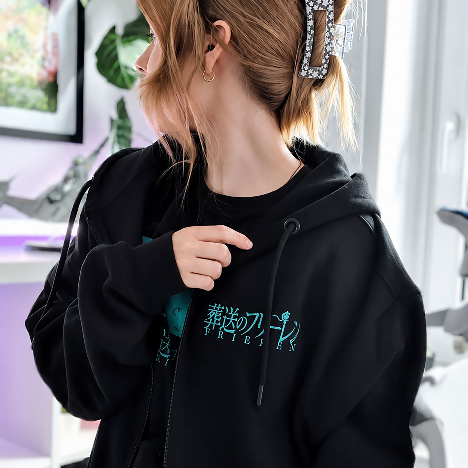 Frieren - Symbol Black Hoodie Jacket