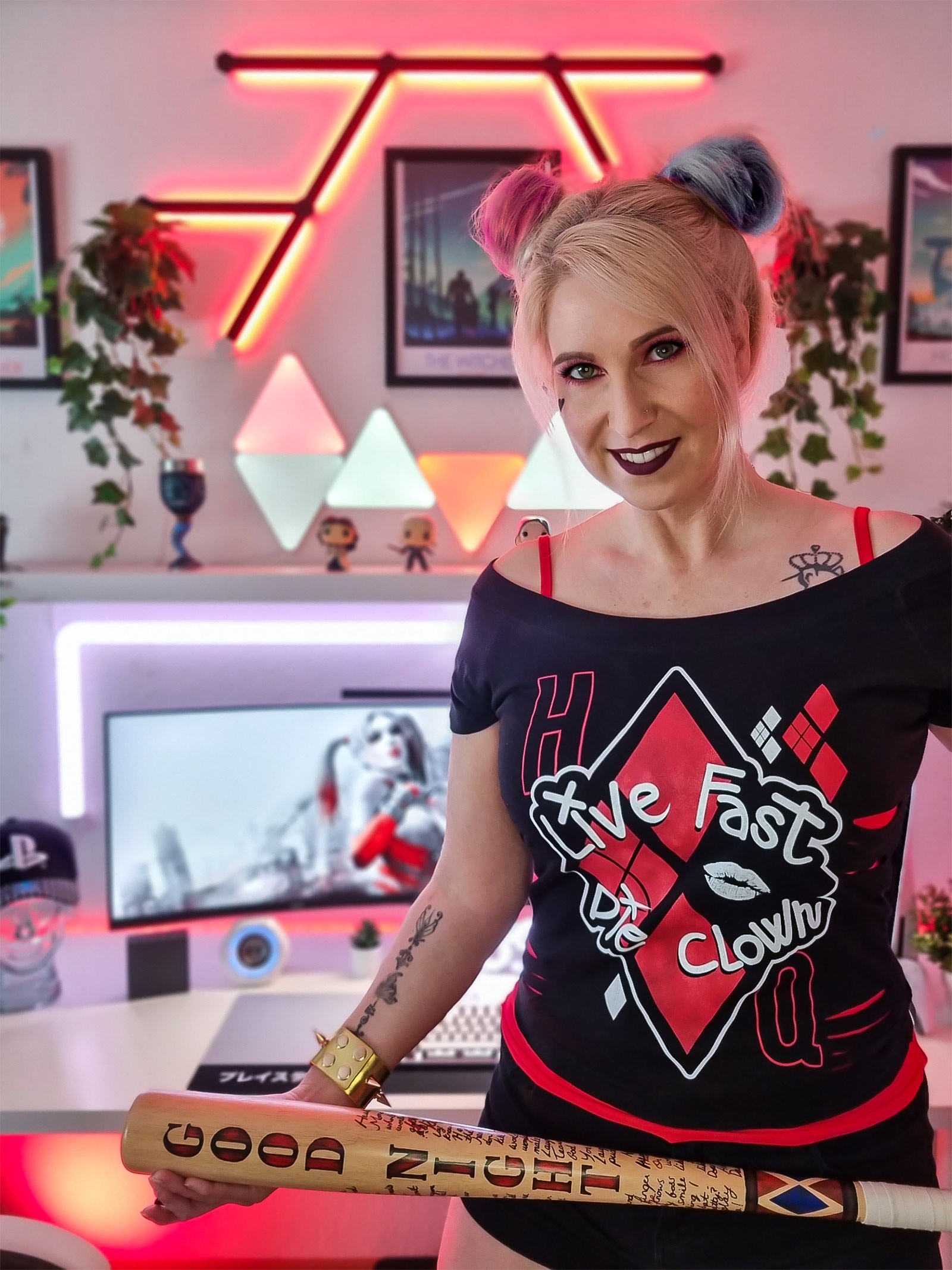 Harley Quinn - Live Fast Die Clown T-shirt 2en1 pour femmes