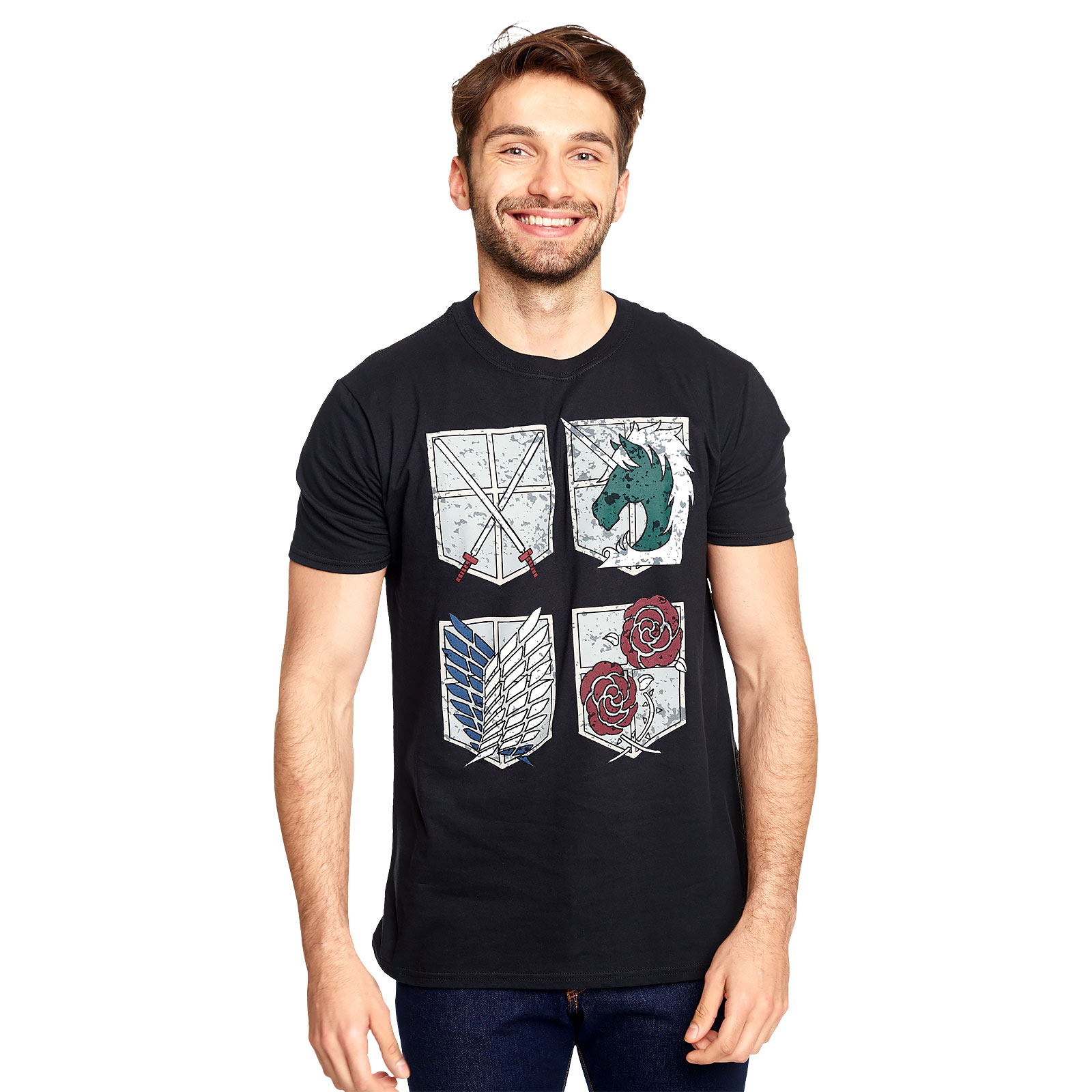 Attack on Titan - Military Divisions Shields T-Shirt