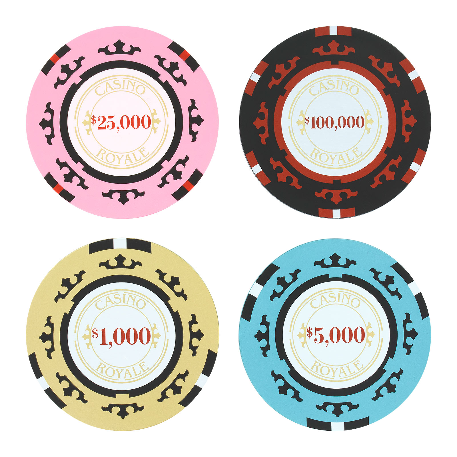 James Bond - Sous-verres Poker Chip Casino Royale Ensemble de 4
