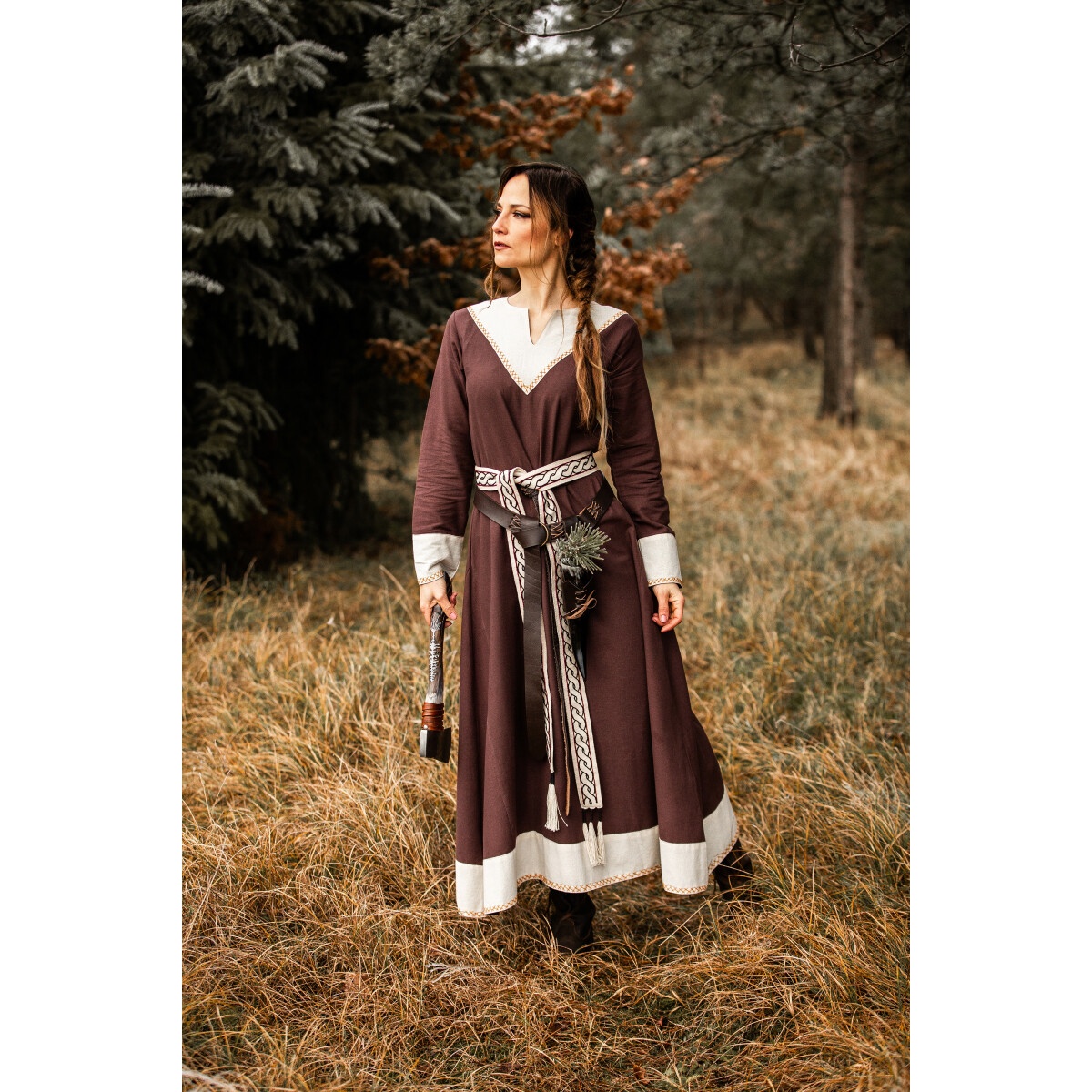 Medieval Dress Jorunn brown-beige