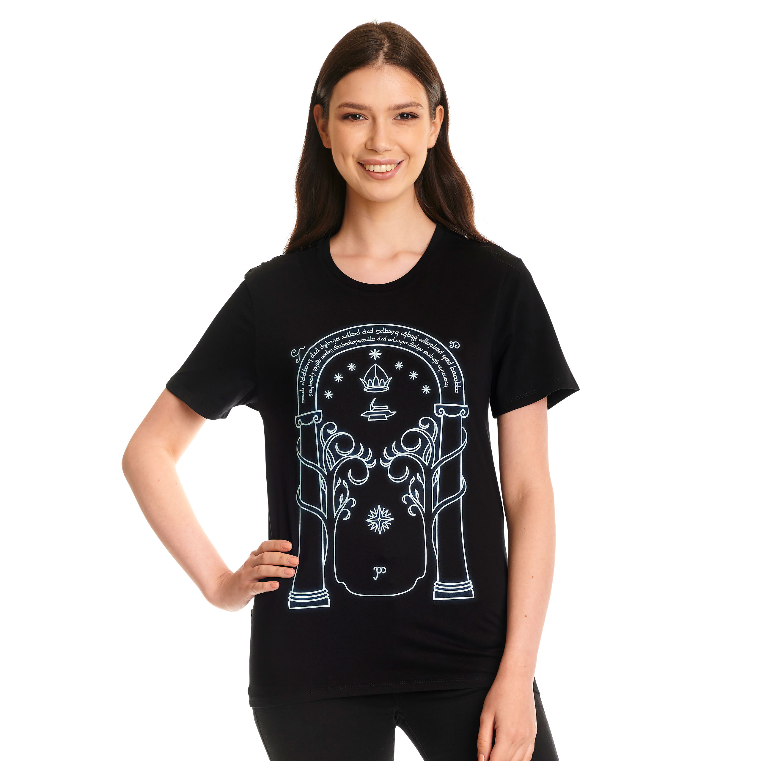 T-Shirt Portes de Durin Glow in the Dark pour fans du Seigneur des Anneaux