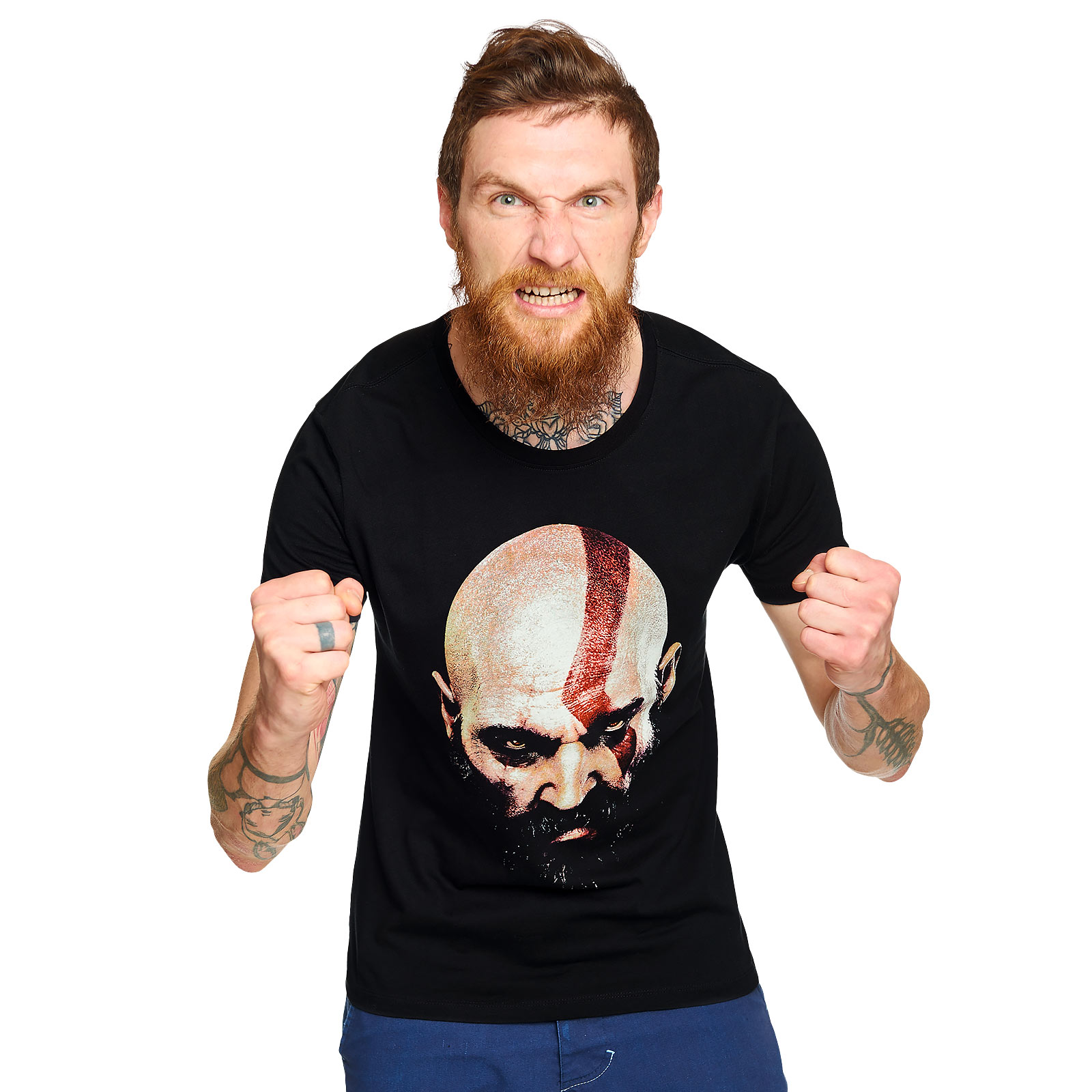 God of War - T-shirt noir visage de Kratos