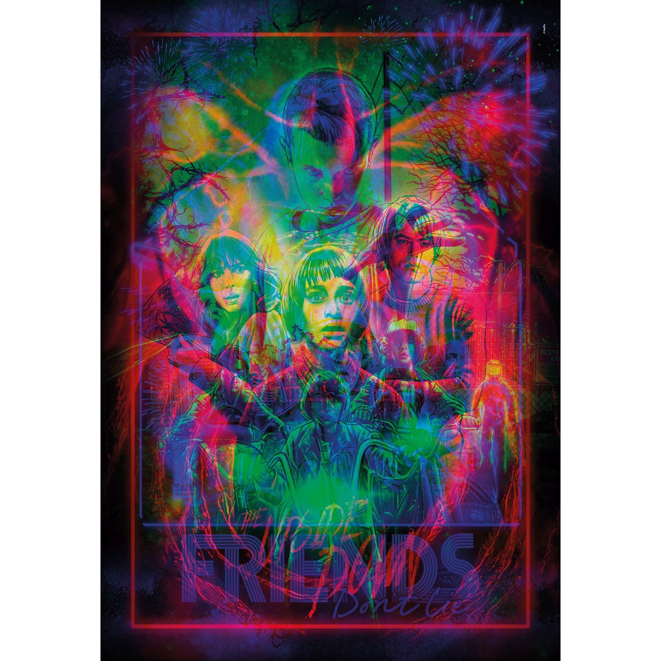 Stranger Things Metamorphic Art Collection puzzle con efecto luminoso The Upside (520 piezas)