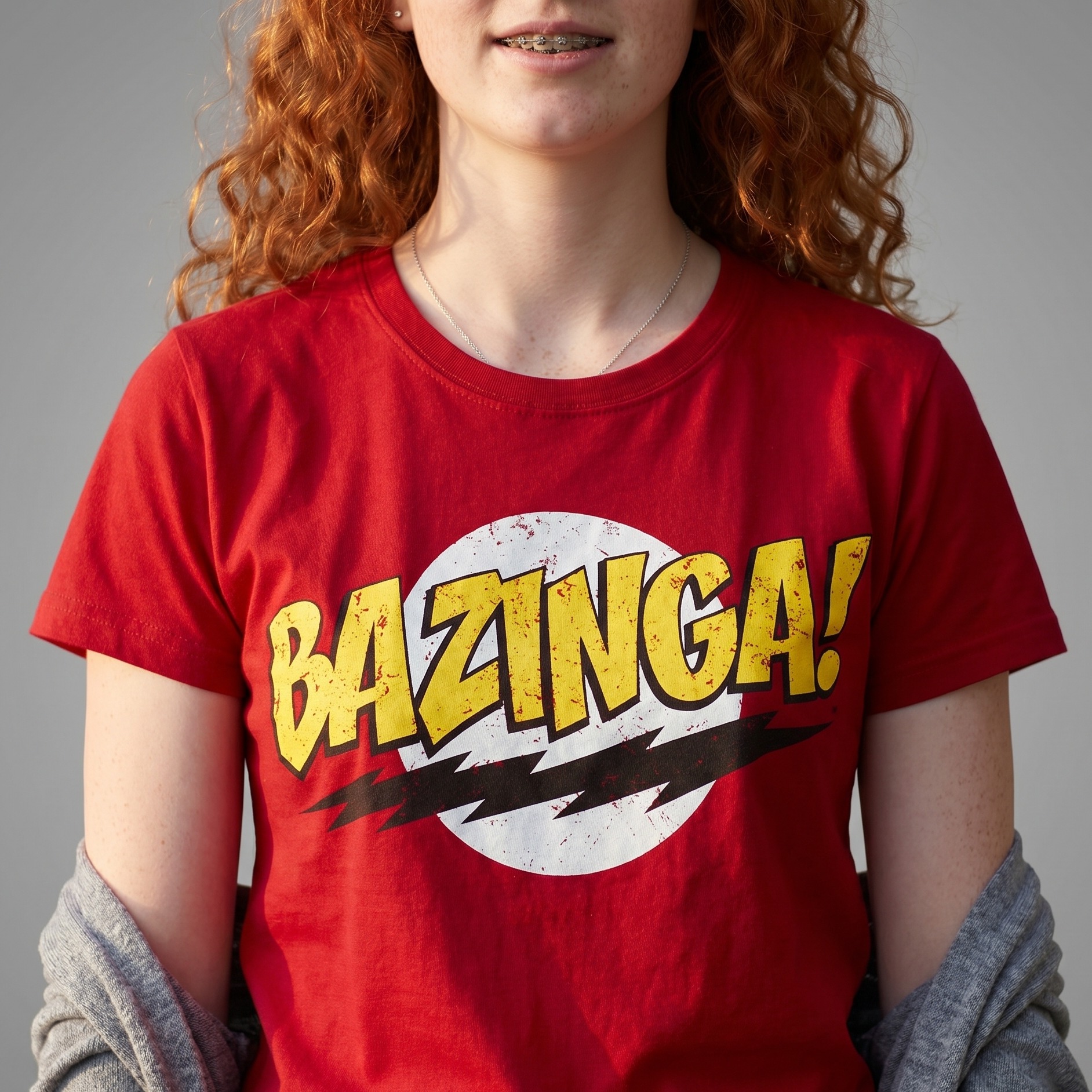 Big Bang Theory - Camiseta Bazinga de tamaño completo roja