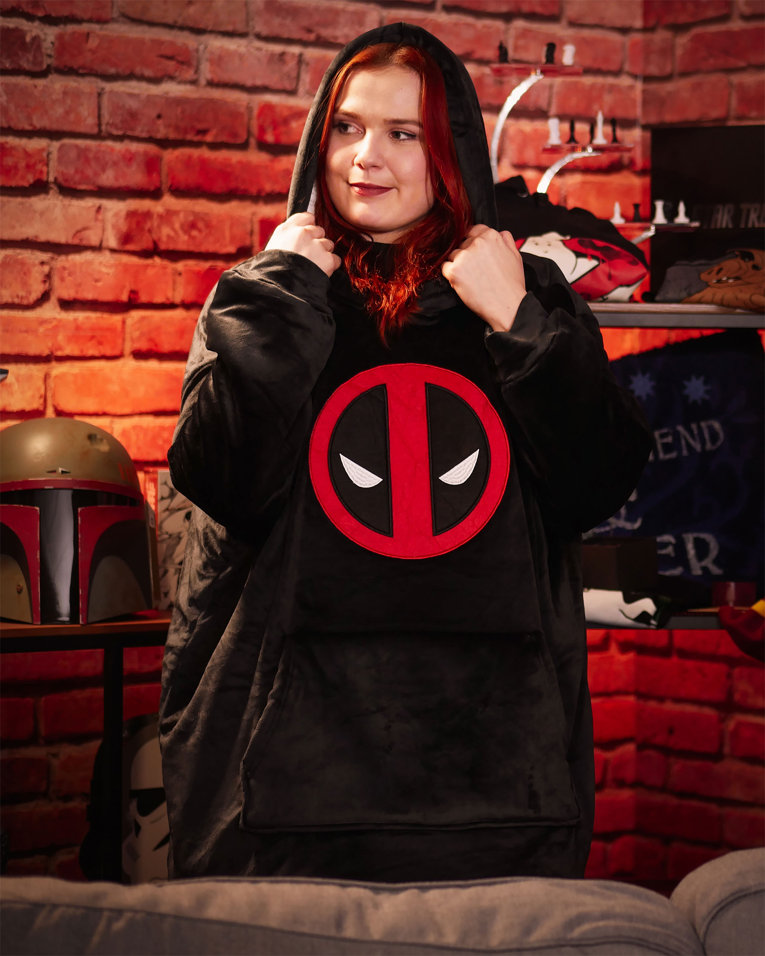 Deadpool - Logo Oversize Knuffeltrui Zwart