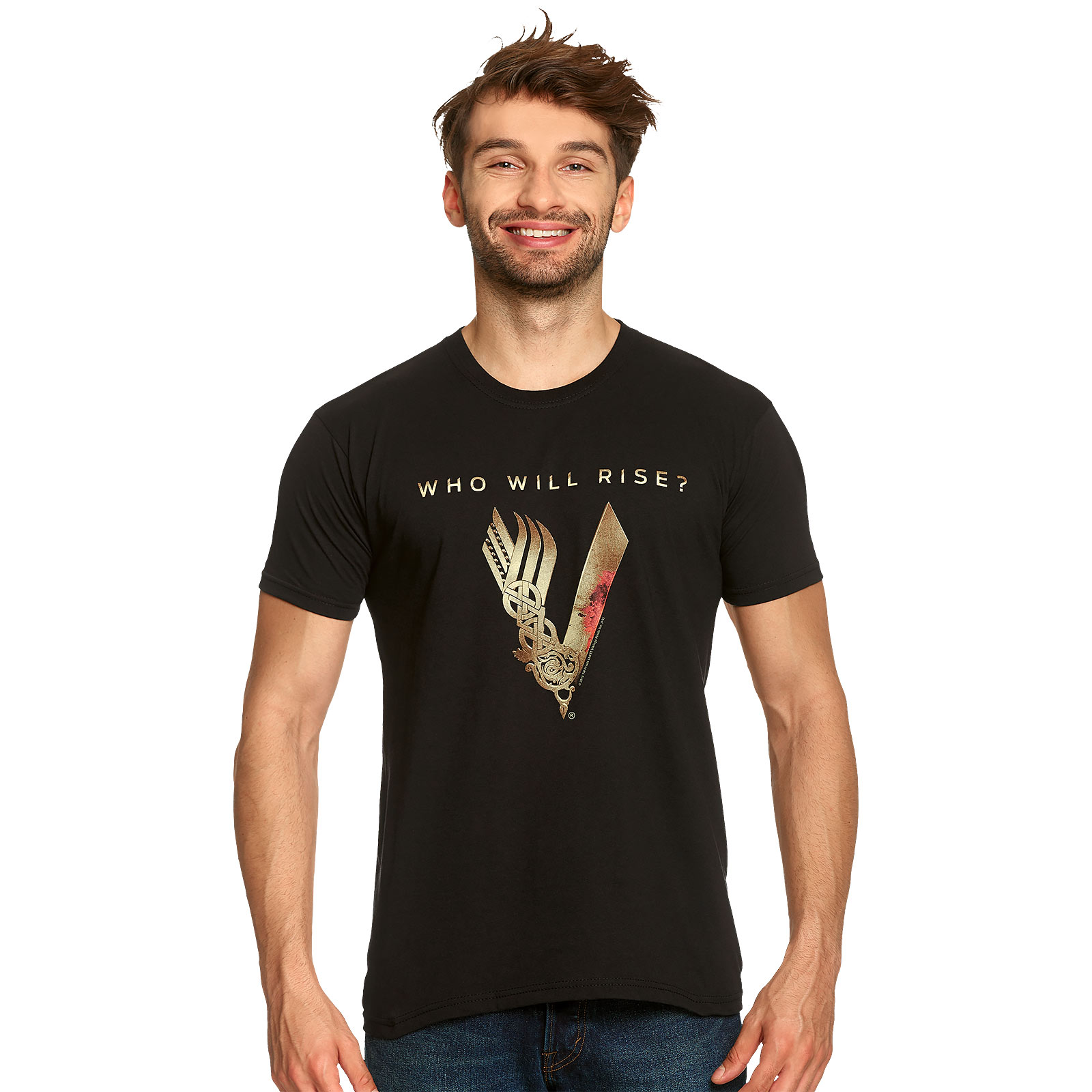 Vikings - Who Will Rise Logo T-Shirt schwarz