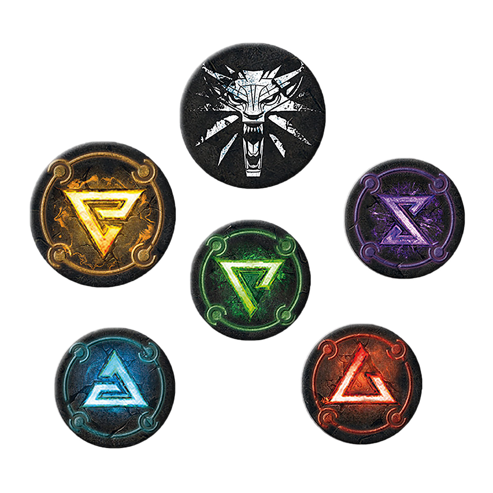 Witcher - Symbols Button 6er Set