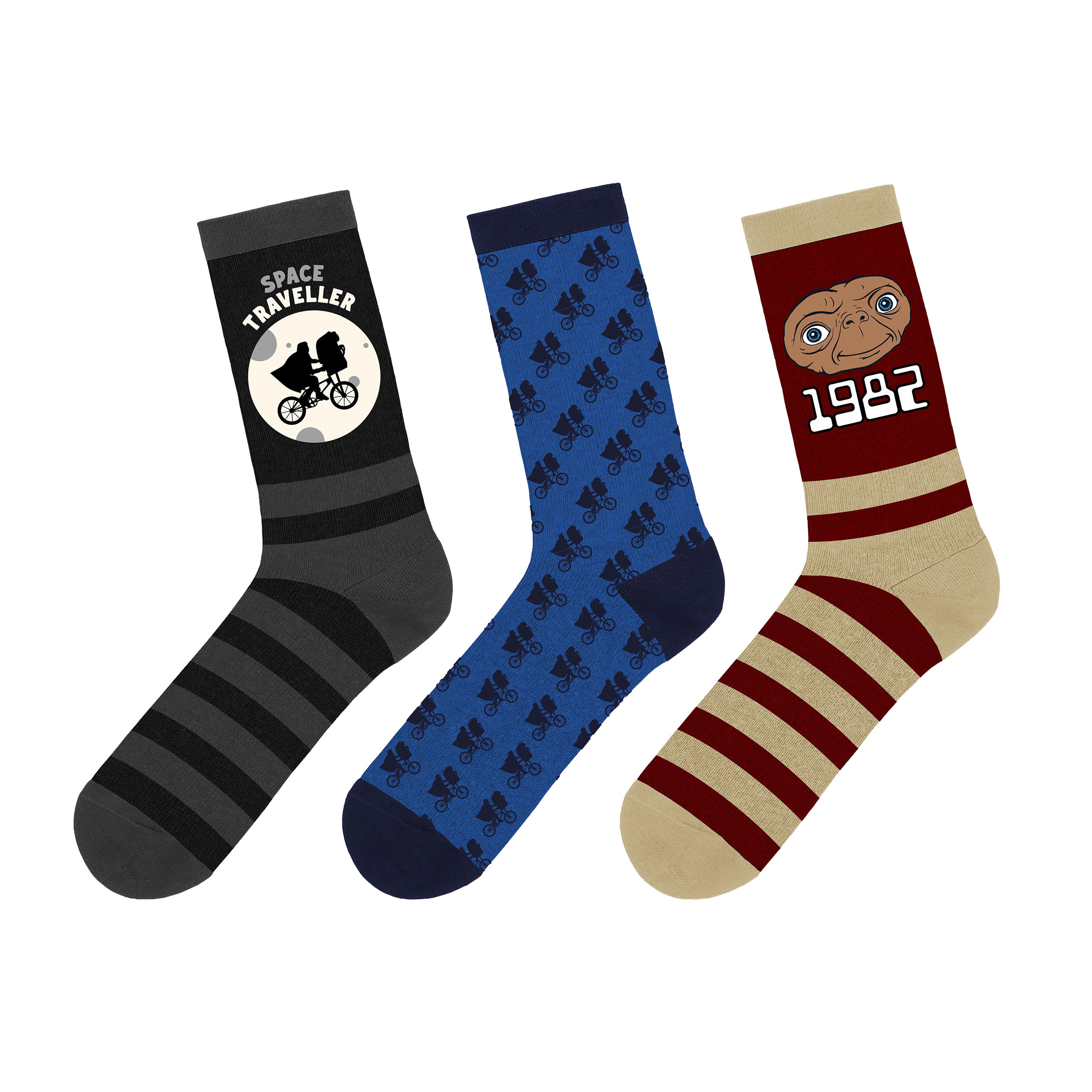 E.T. – Zestaw 3 par retro skarpetek w pudełku upominkowym