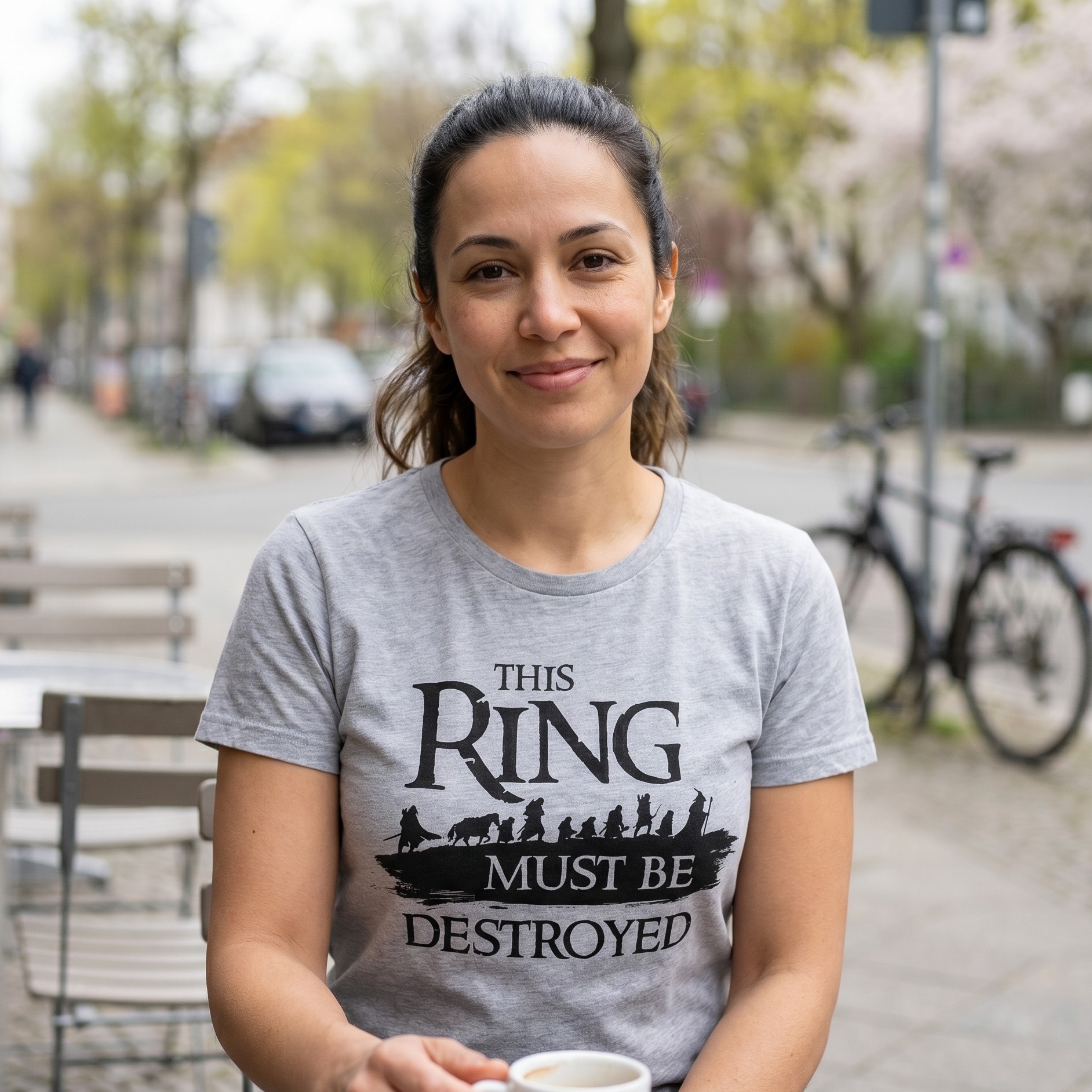 El Señor de los Anillos - Camiseta de los Compañeros gris