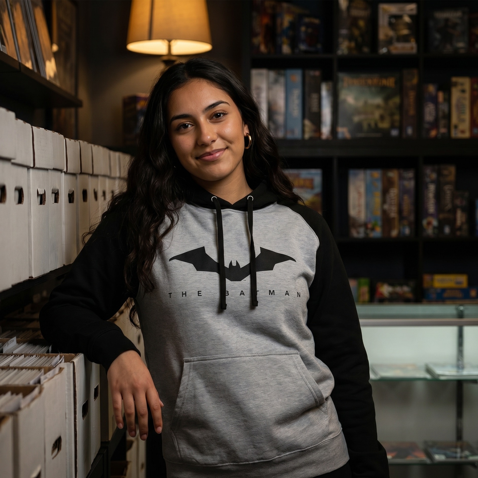 The Batman - Logo Baseball Hoodie grigio-nero