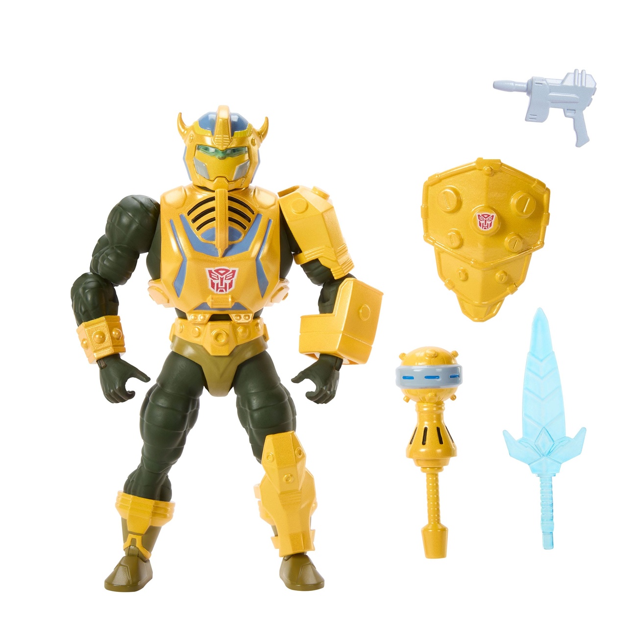 Masters of the Universe x Transformers actiefiguur Bumblebee Armor Man-At-Arms heo Europese Exclusive 14 cm