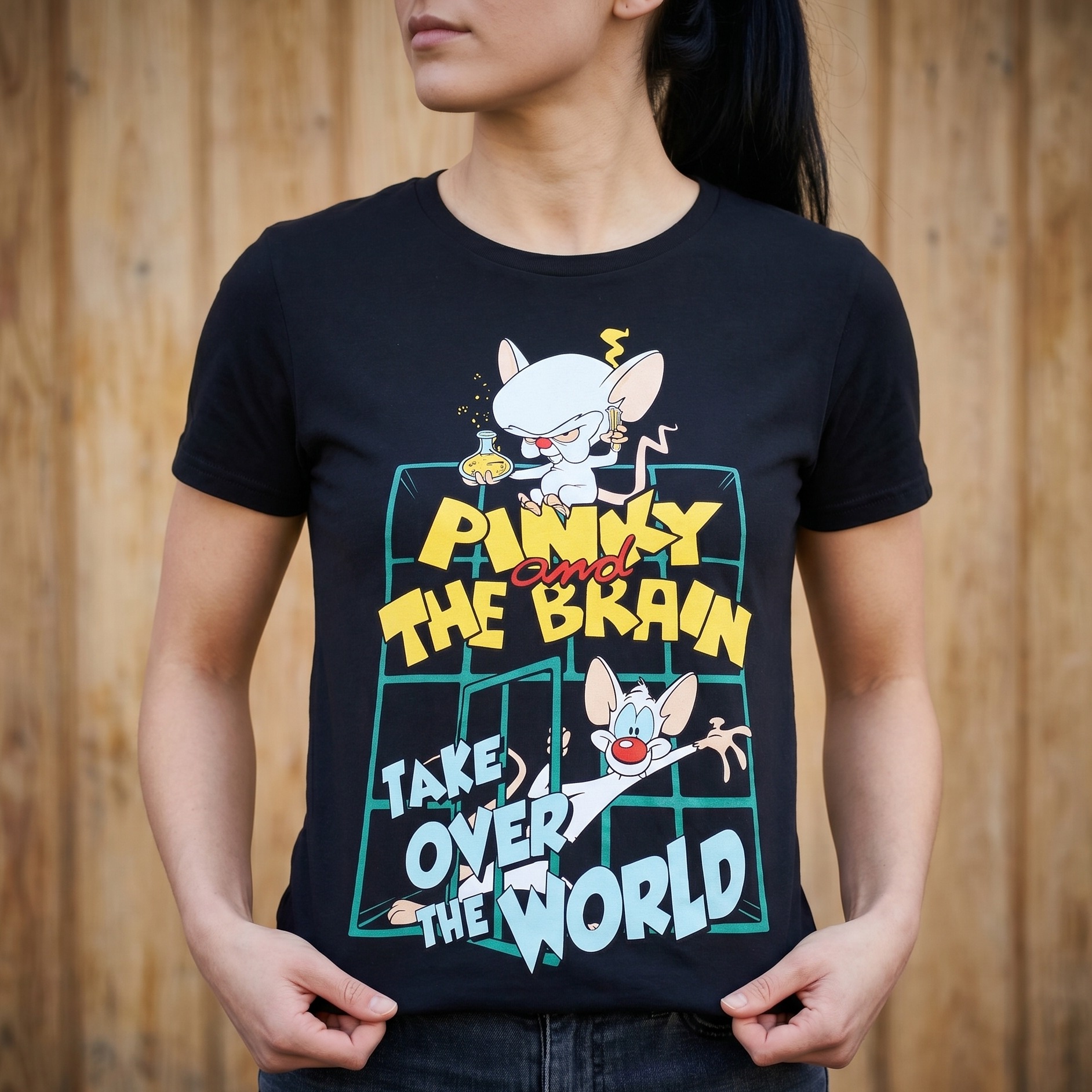 Pinky e il Cervello - Maglietta Take Over The World
