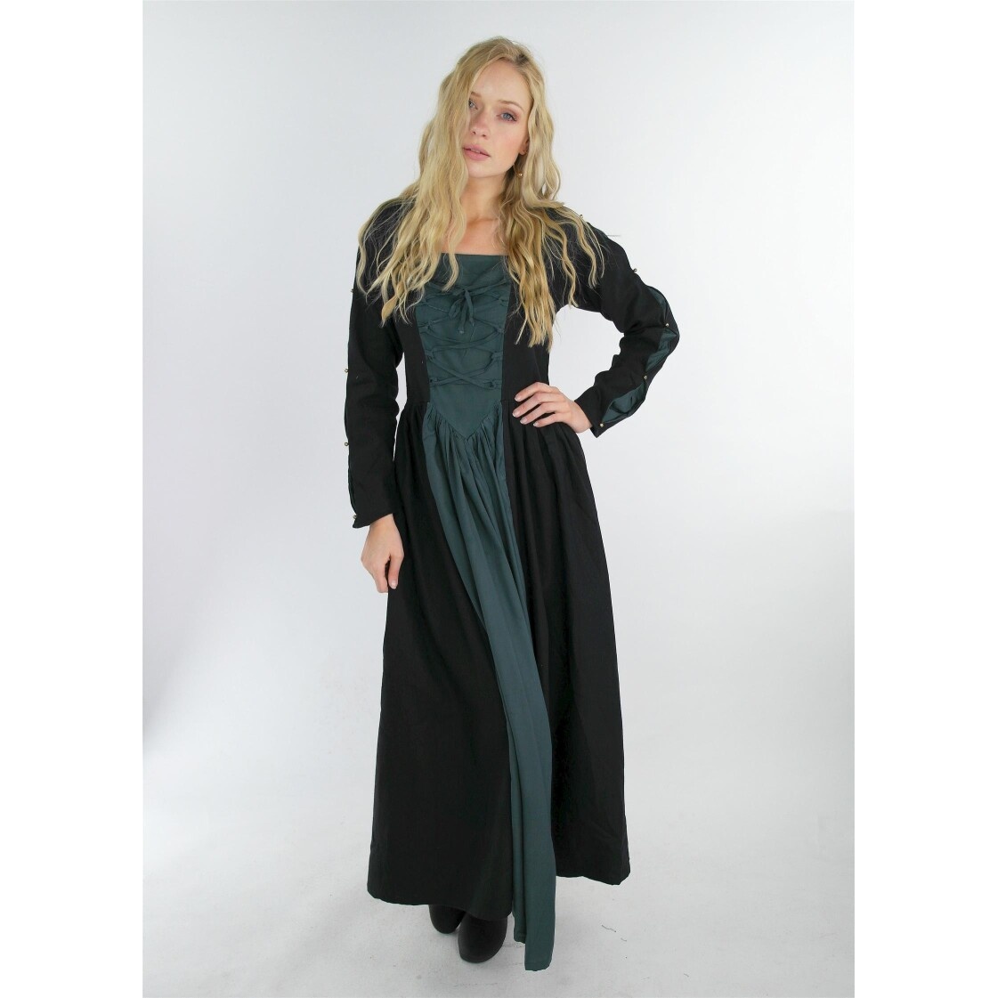 Middeleeuwse jurk Medusa zwart-blauw