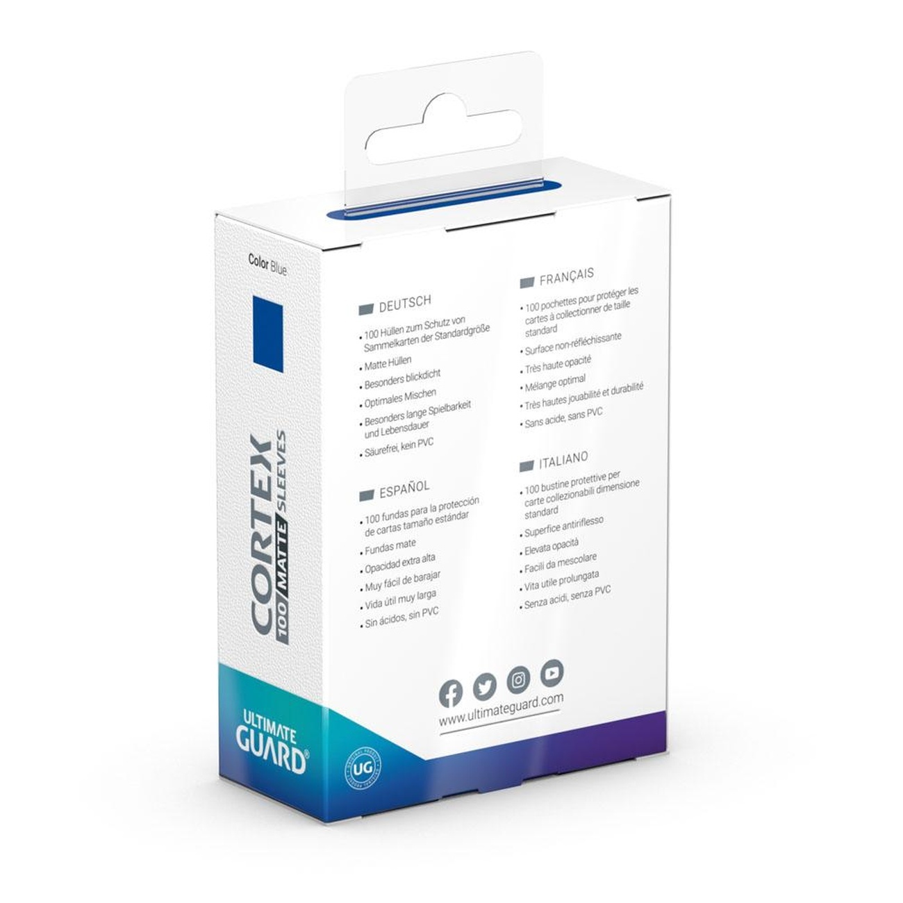 Ultimate Guard Cortex Sleeves Opache Standard Size (100) - Blu