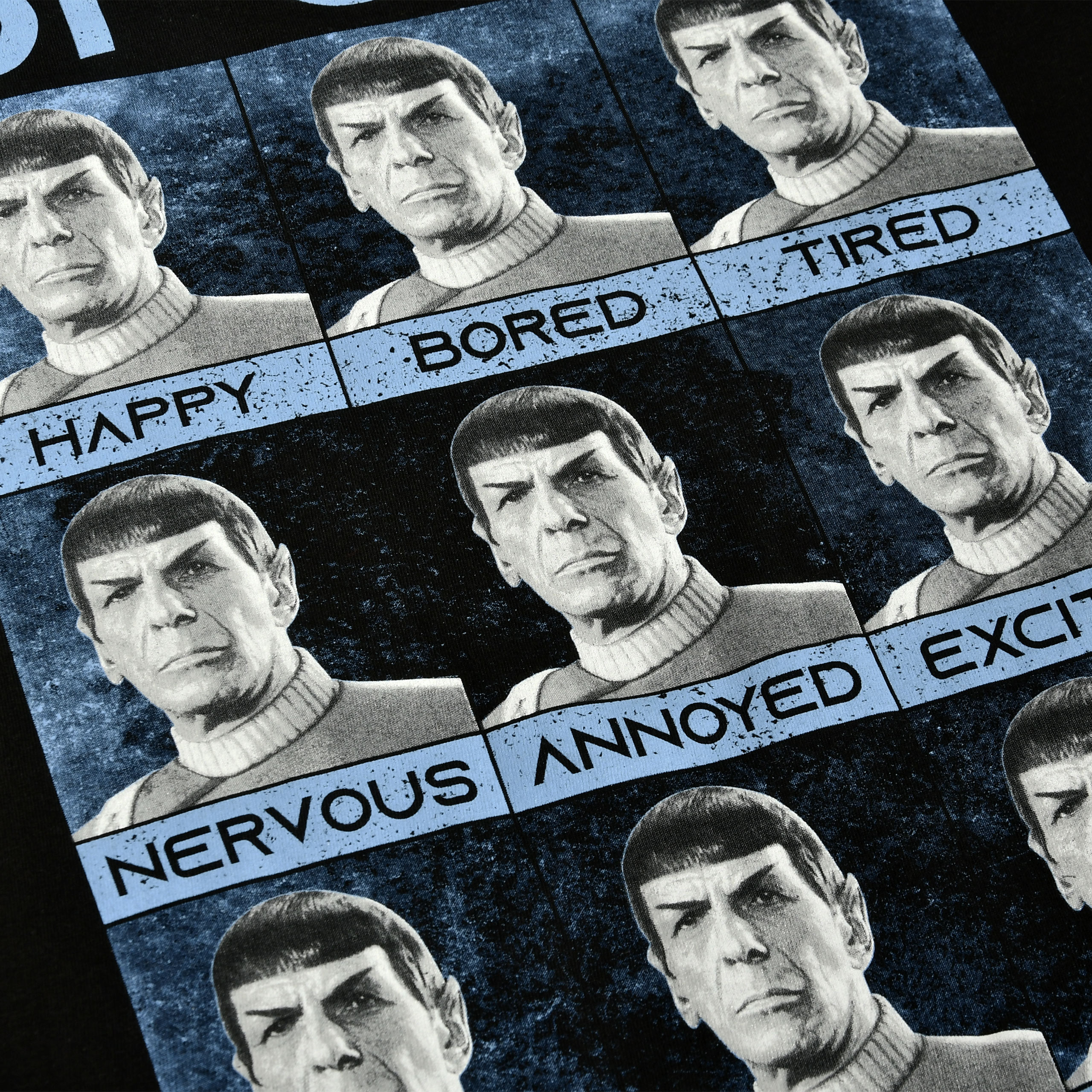 Star Trek - T-shirt nera Many Mood of Spock