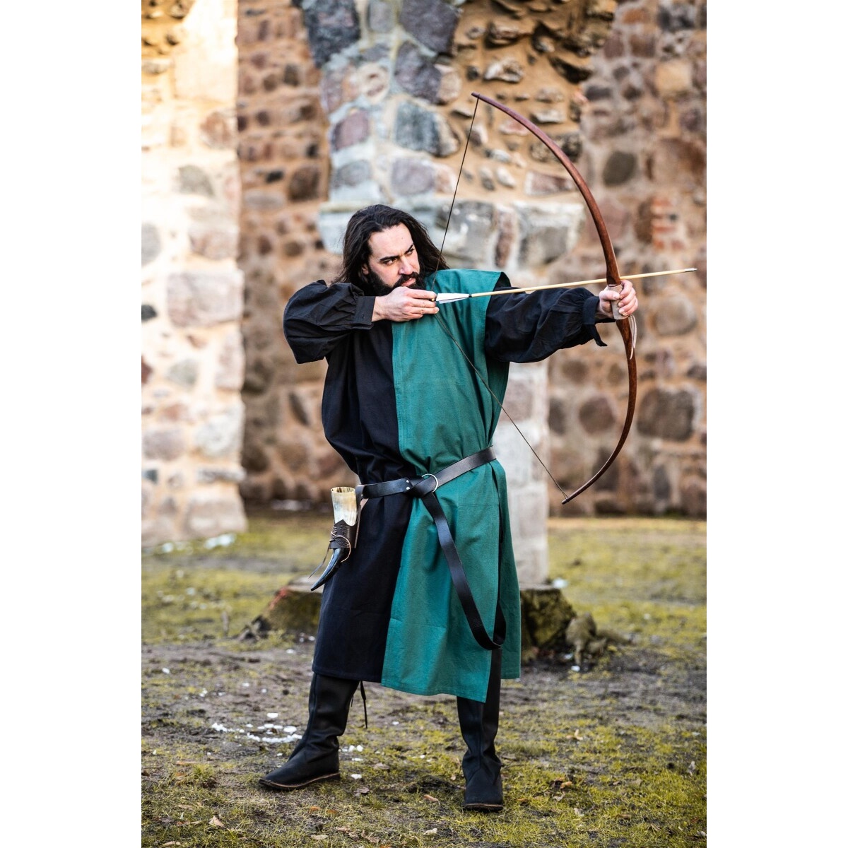 Medeltida vapenrock Frederick svart-grön
