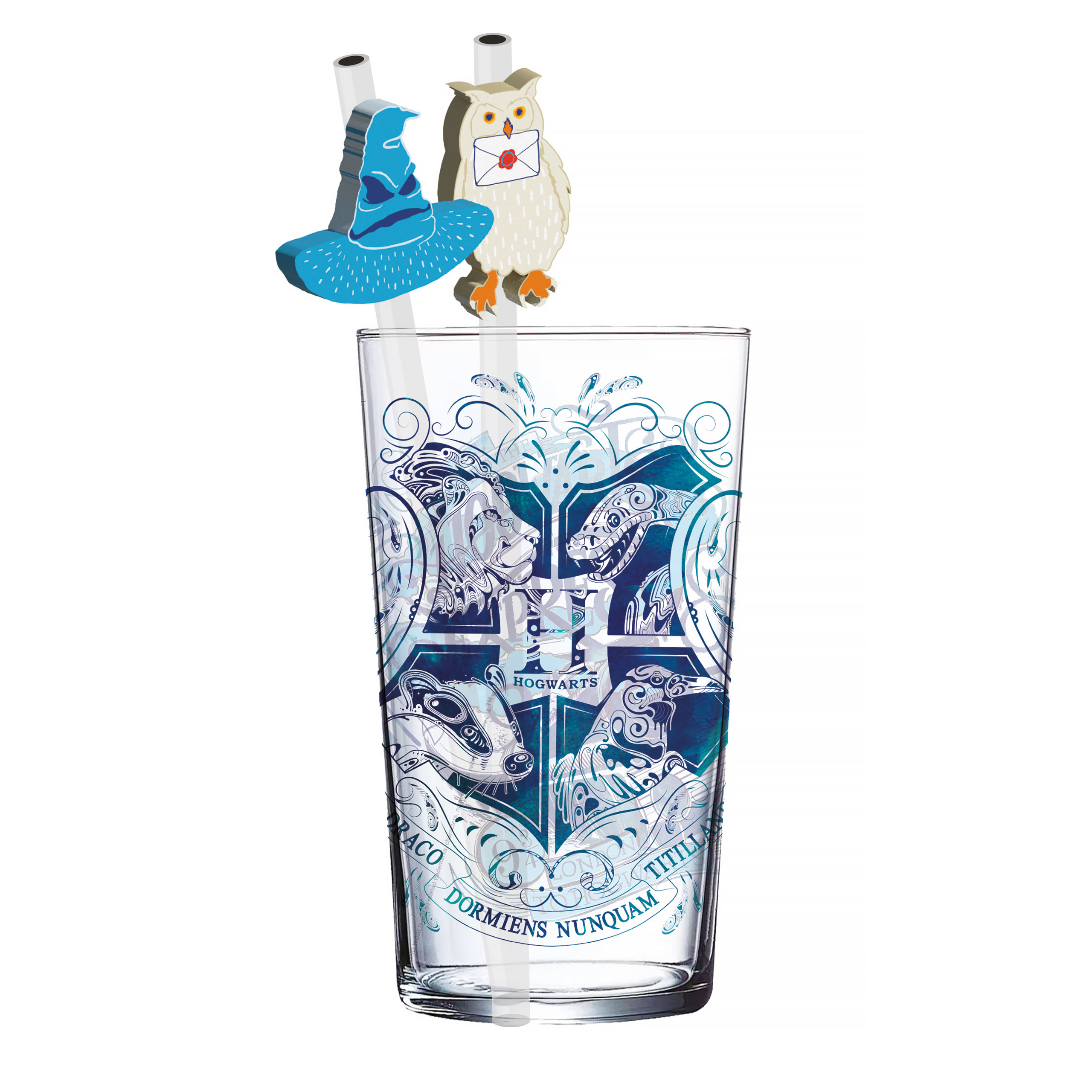Harry Potter - Verre Poudlard avec 2 pailles