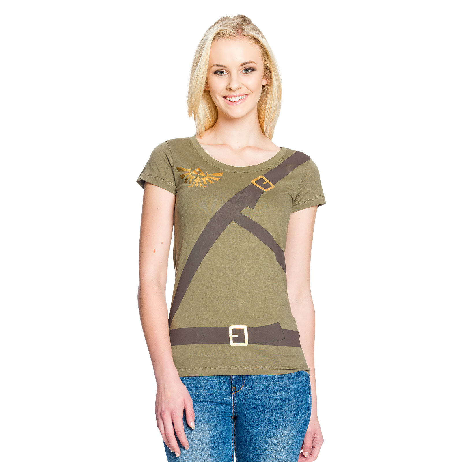 Zelda - Link Cosplay Girlie Shirt oliv