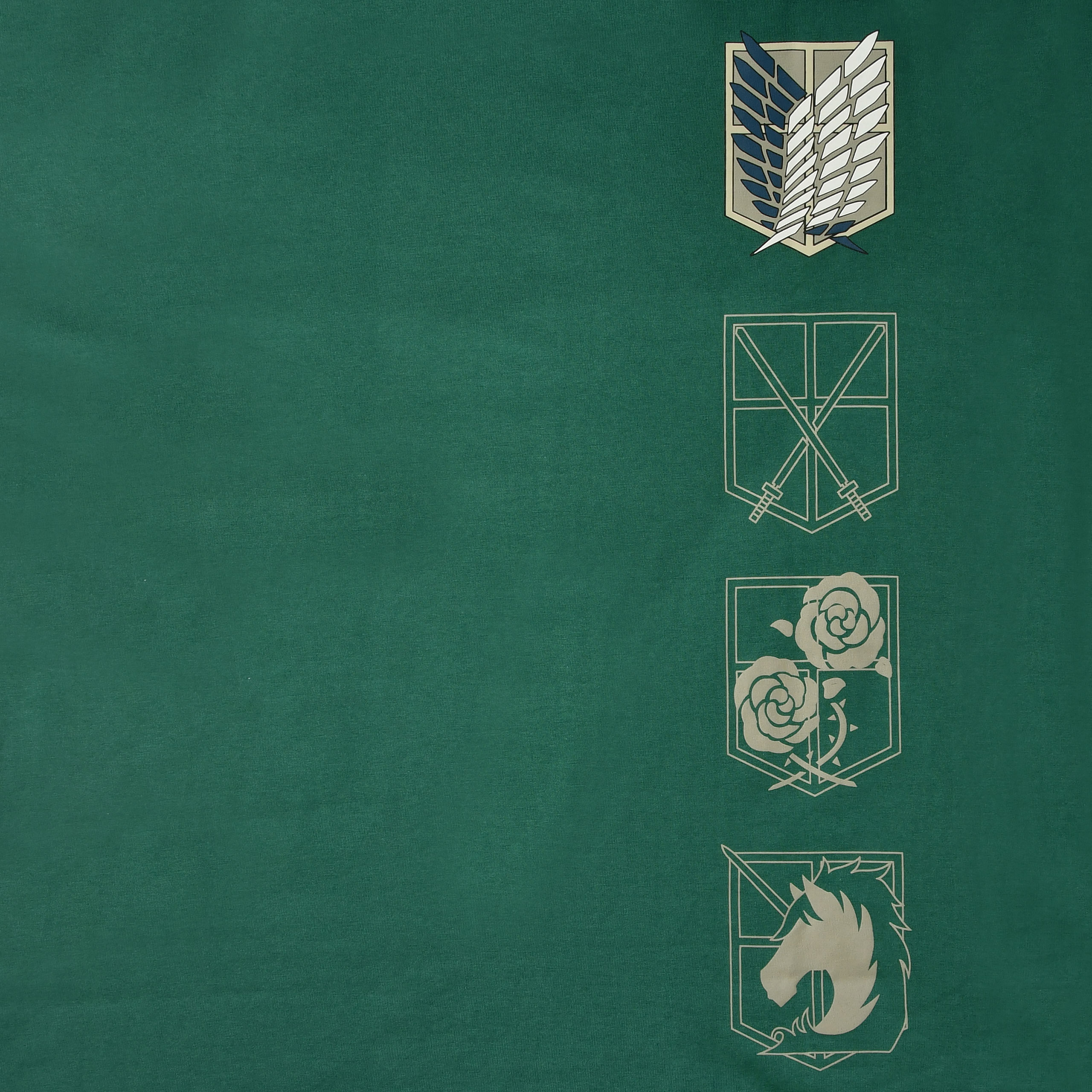 Camiseta militar de gran tamaño verde Símbolo Scout - Attack on Titan