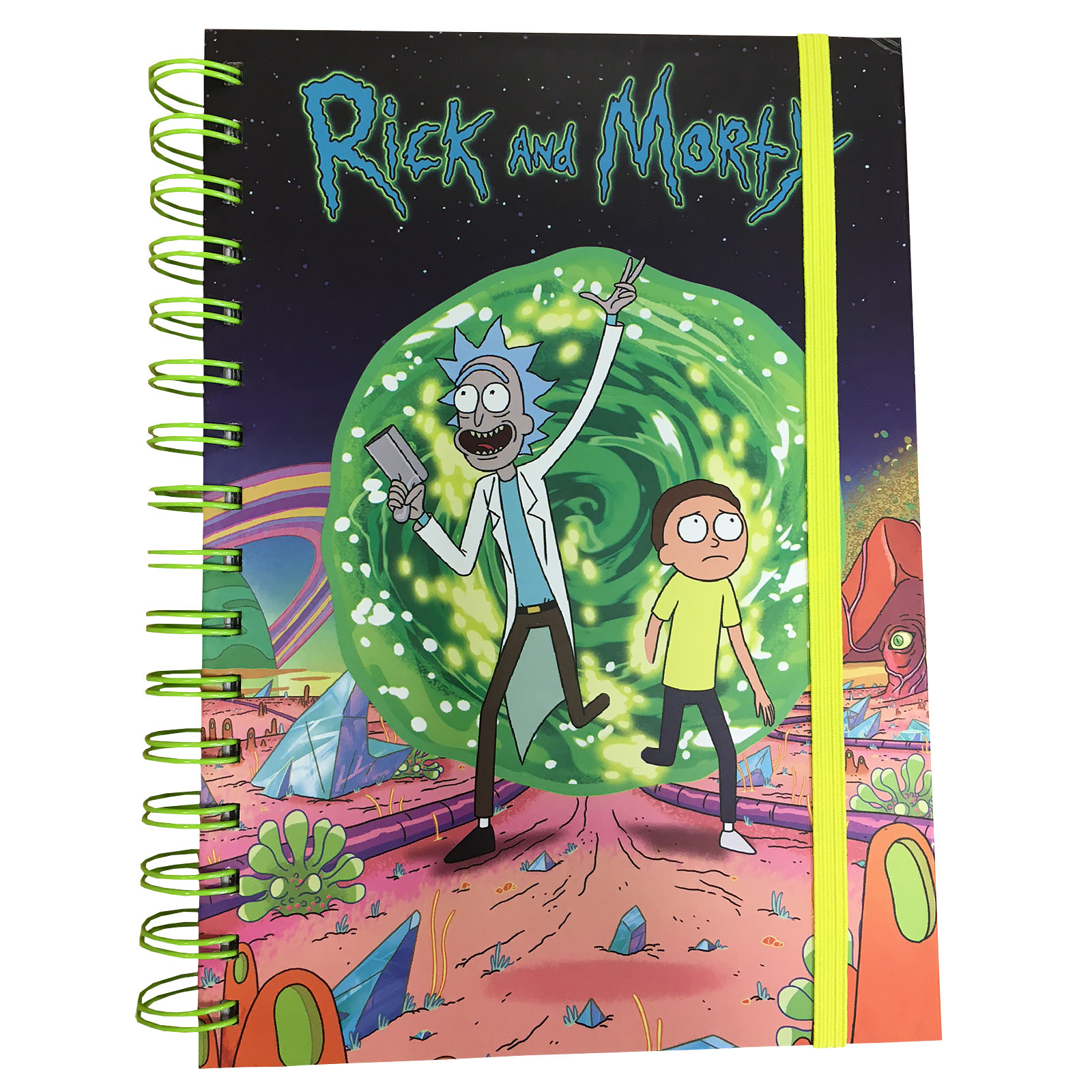 Rick and Morty - Portal Notizbuch A5 neon