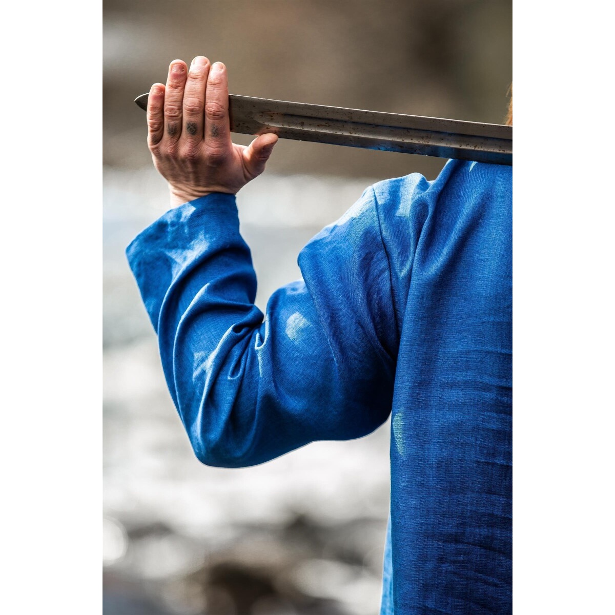 Mittelalter Leinentunika Halvar blau