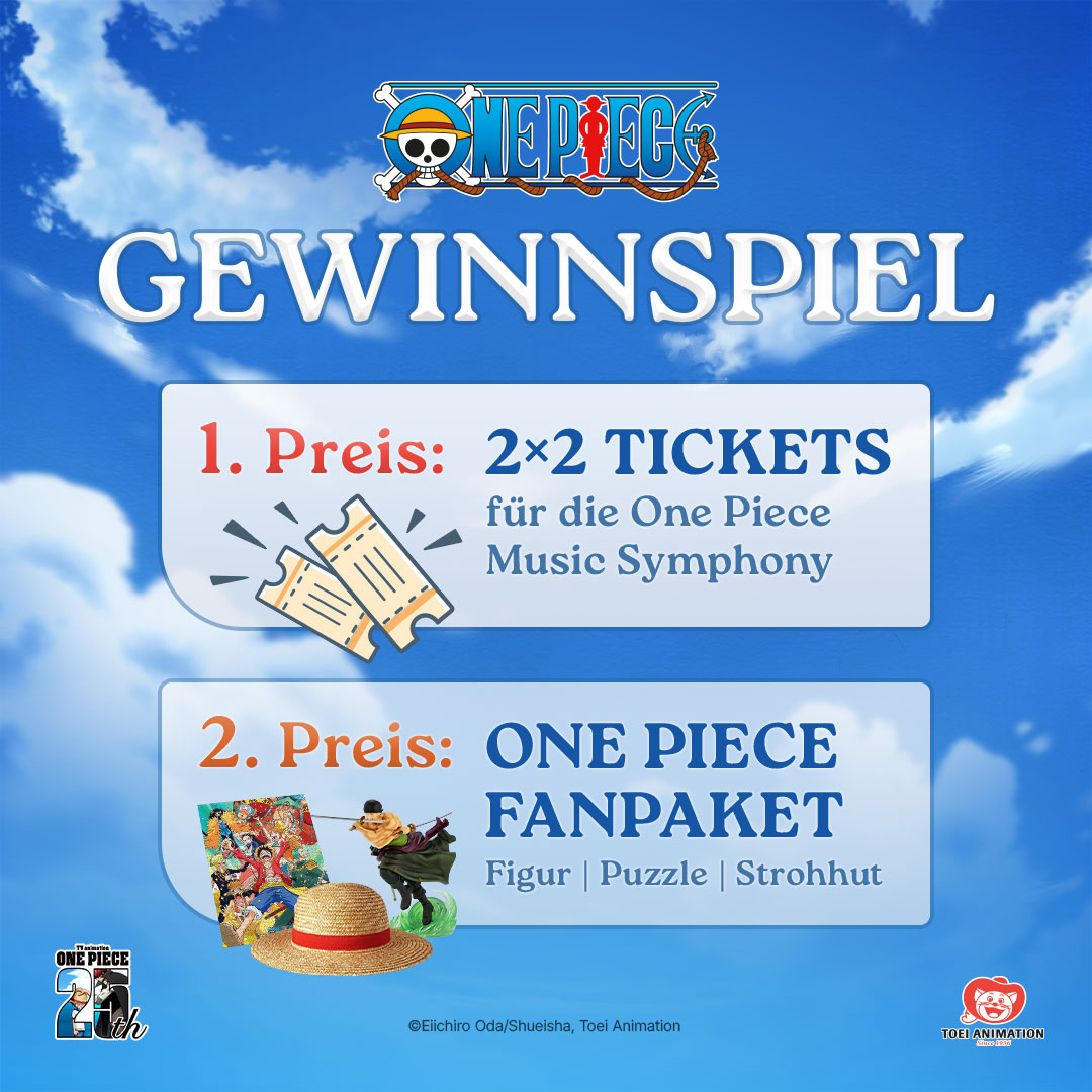25 Jahre One Piece: Mega-Gewinnspiel mit Konzertkarten und Merch