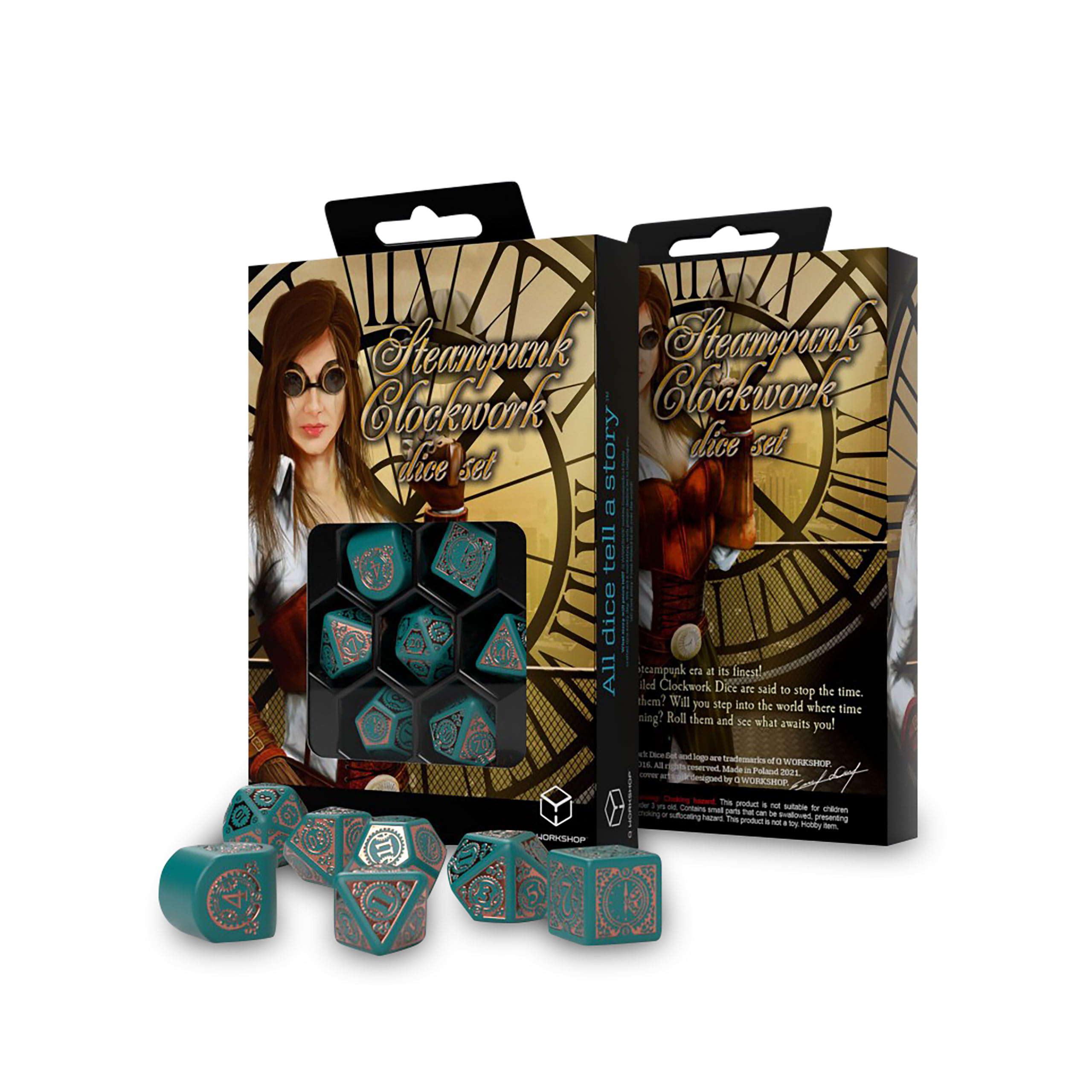 Set di Dadi RPG Moderno Steampunk Clockwork Nautical Apparatus 7 pezzi