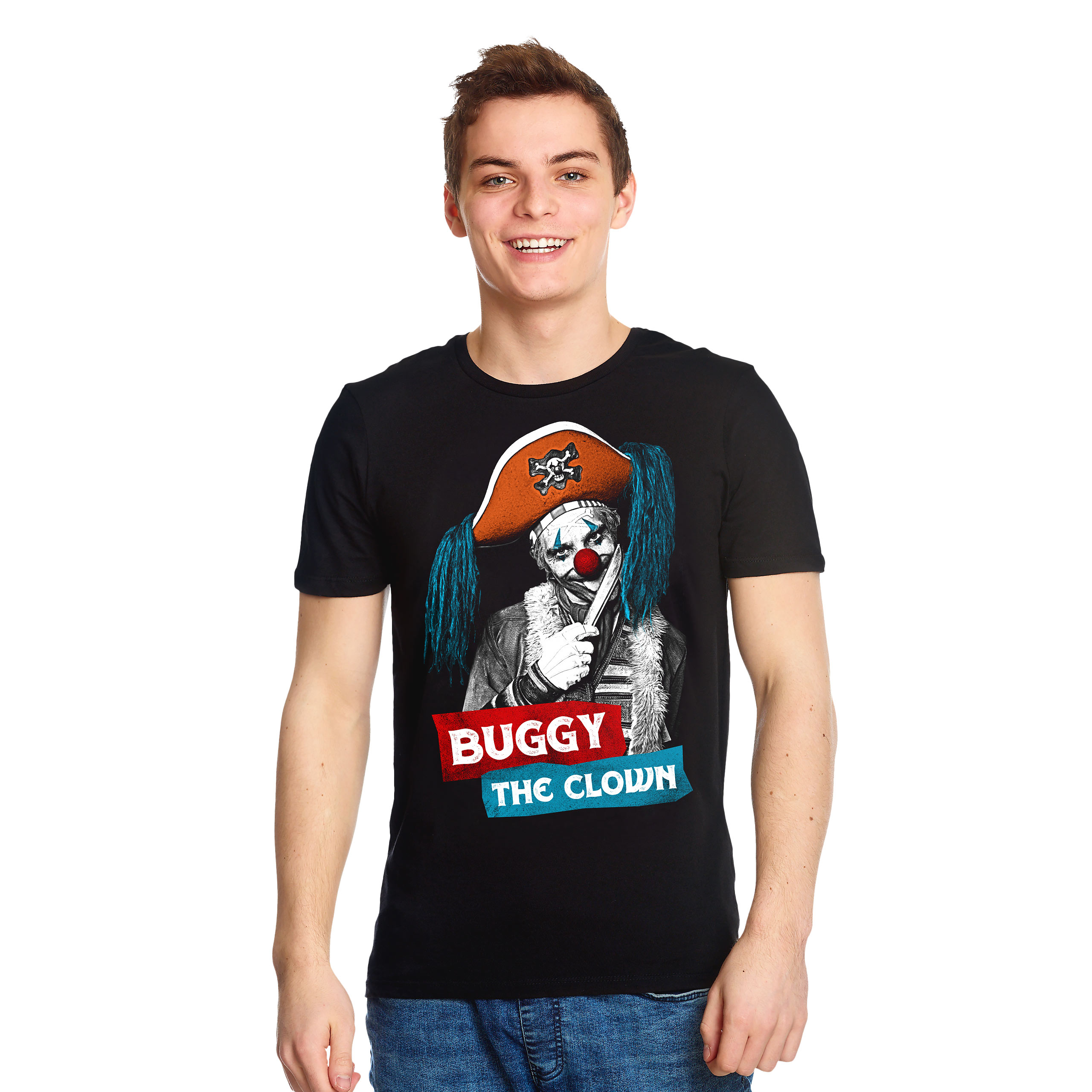 One Piece - T-shirt nera Buggy il Clown