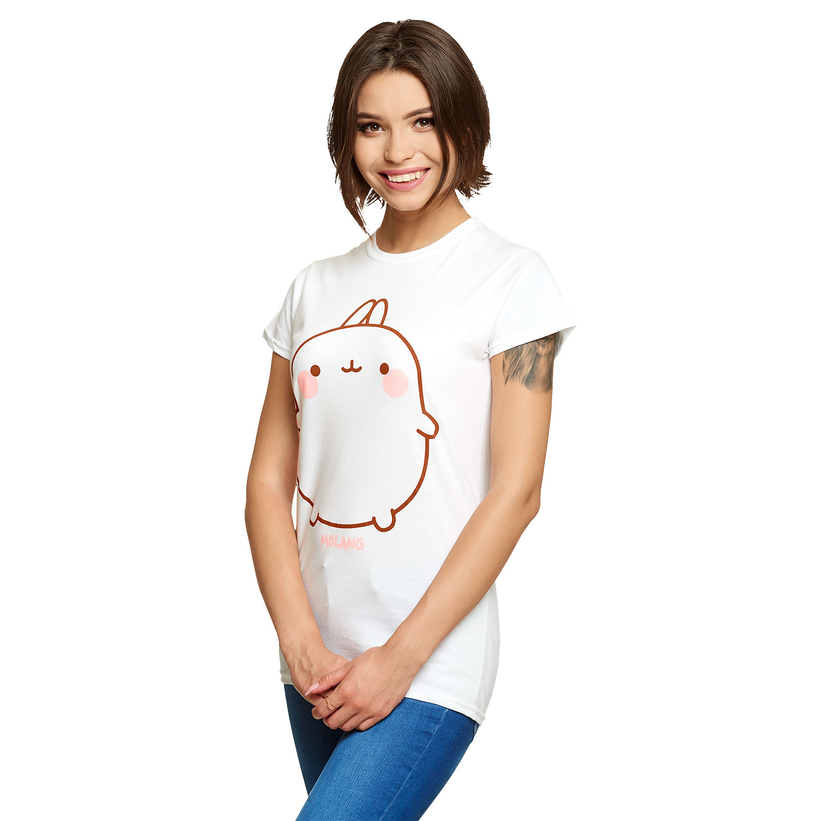 Molang - T-shirt femme Smile blanc