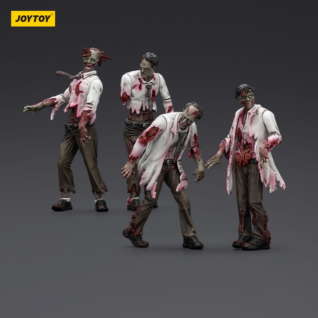 Zombie Dark Source actionfigurer 4-pack Scientists (Male) 8 cm