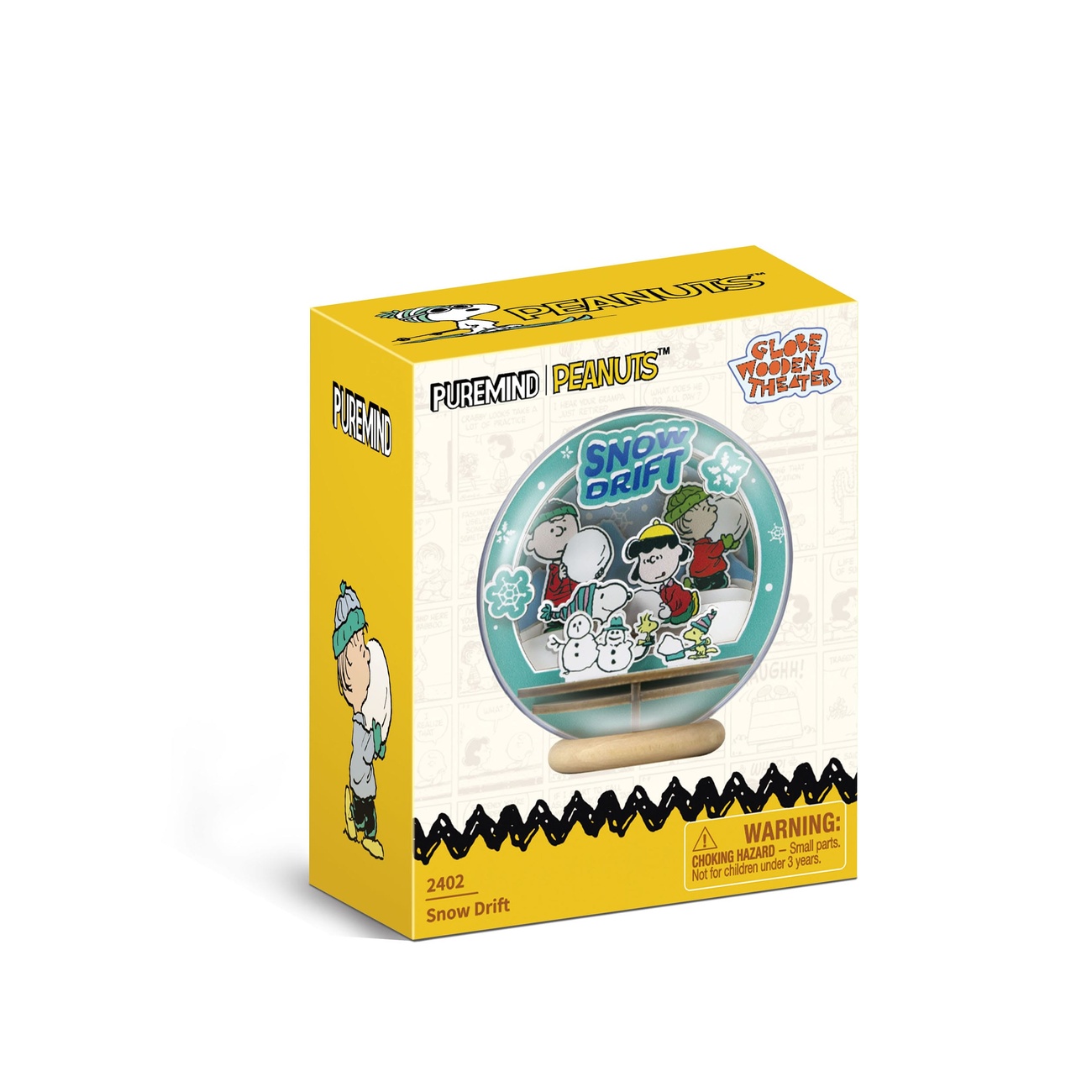 Peanuts Puremind Model Kit Wooden Theater Globe Snow Drift