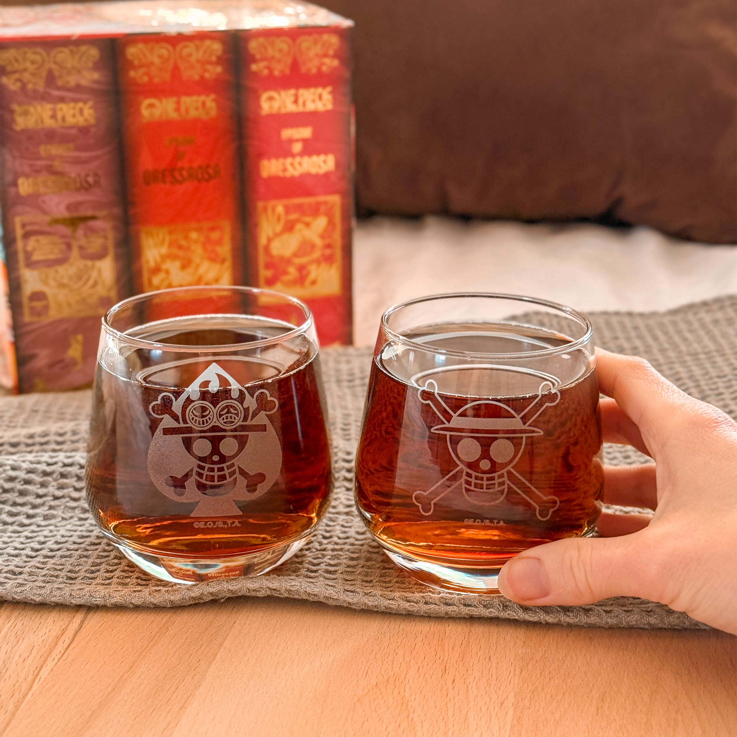 One Piece - Luffy & Ace Gläser 2er Set