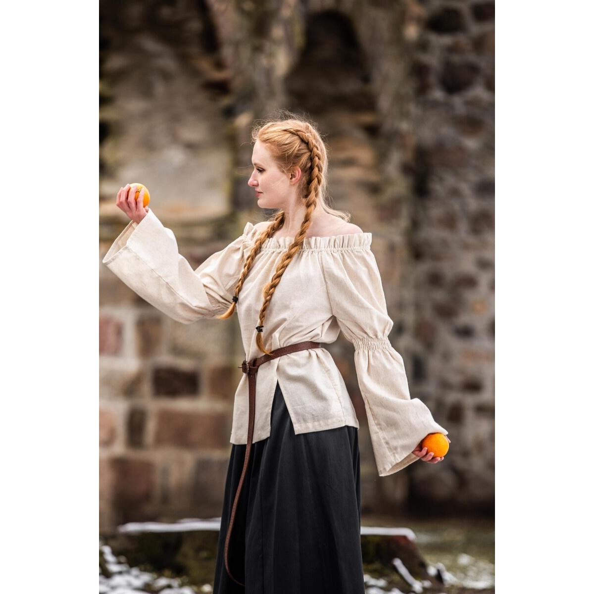 Mittelalter Bluse Coletta beige