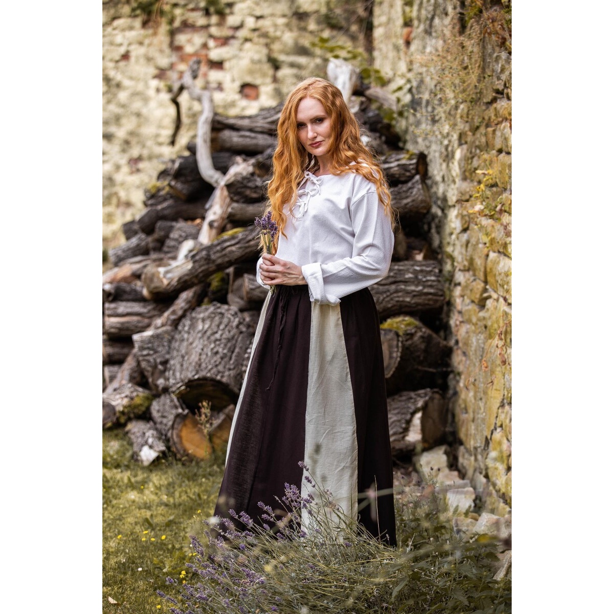 Blusa medieval Tilda blanca