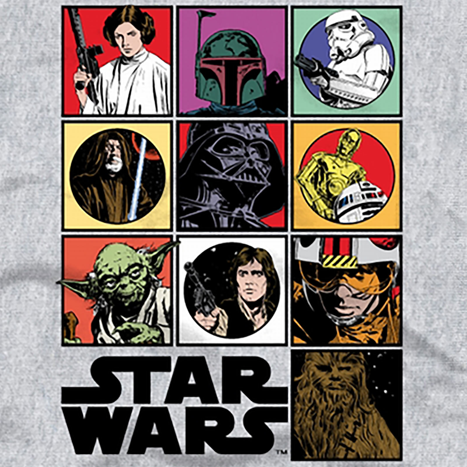 Star Wars - T-shirt Characters gris