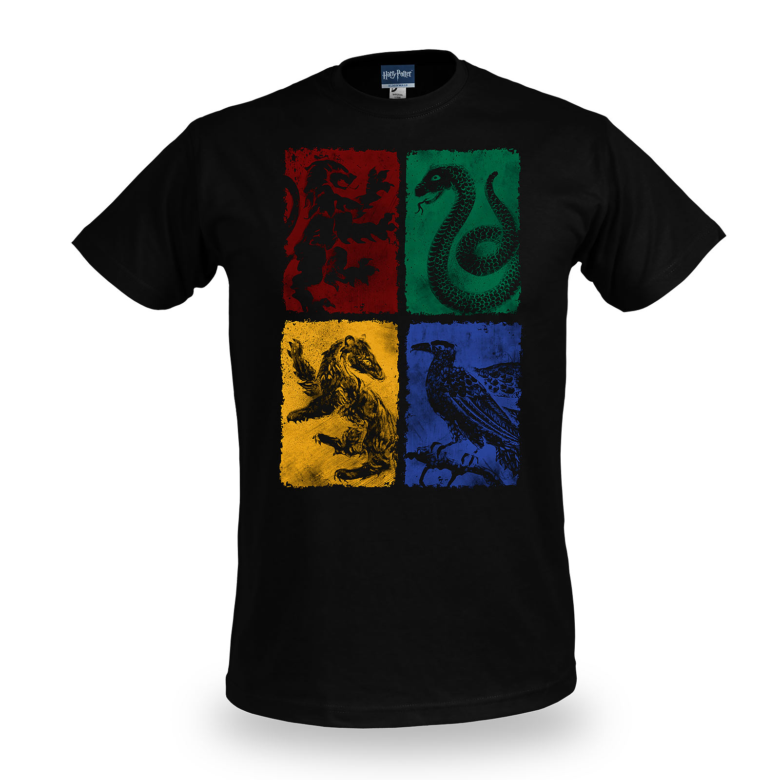 Harry Potter - Hogwarts Crest distressed T-shirt zwart