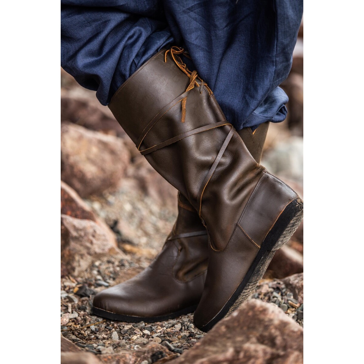 Medieval Boots Ole in Brown Nubuck Leather