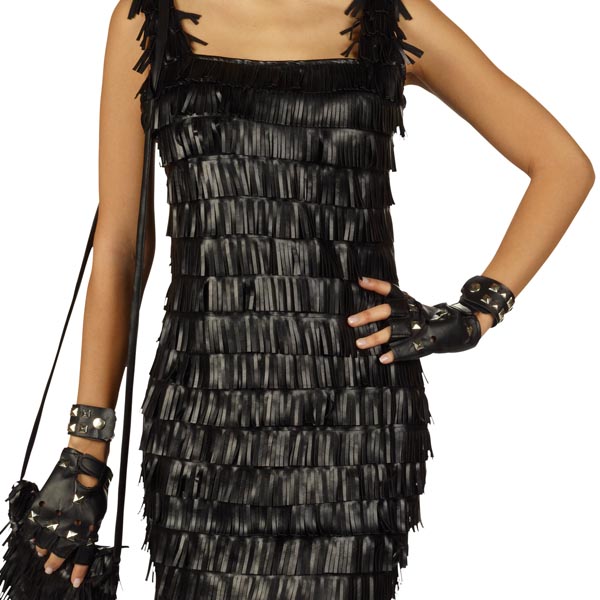 Party dress with leather fringes - Women's costume