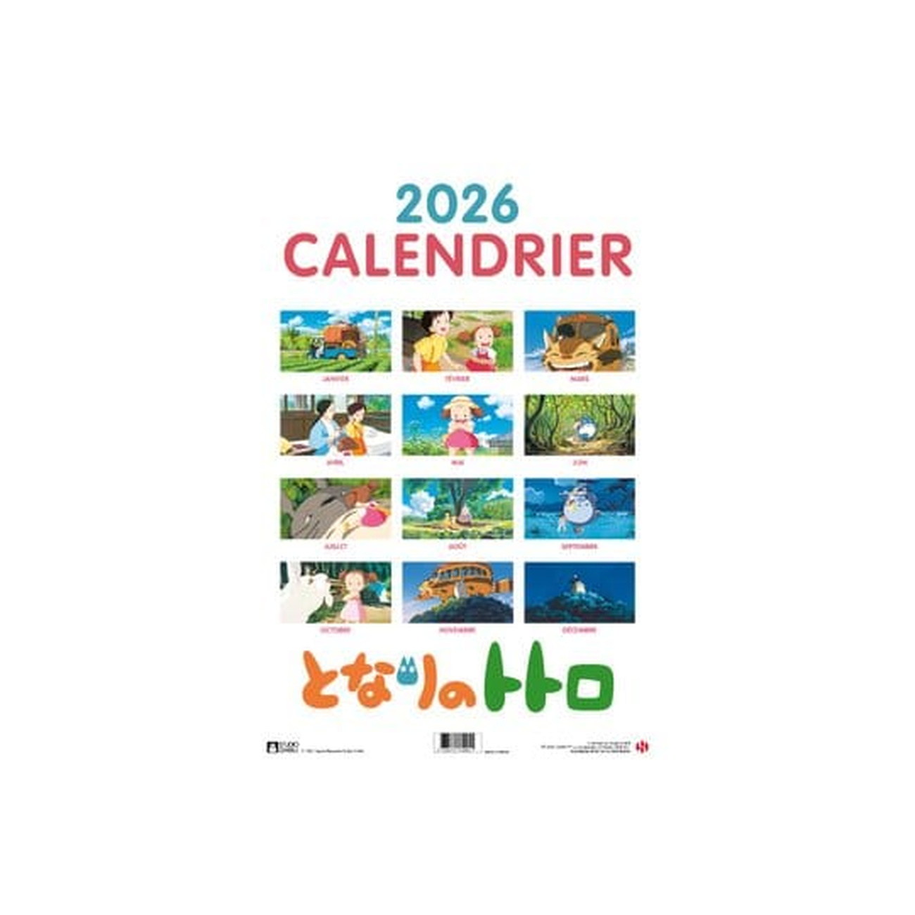 Il mio vicino Totoro Calendario 2026 *Versione francese*