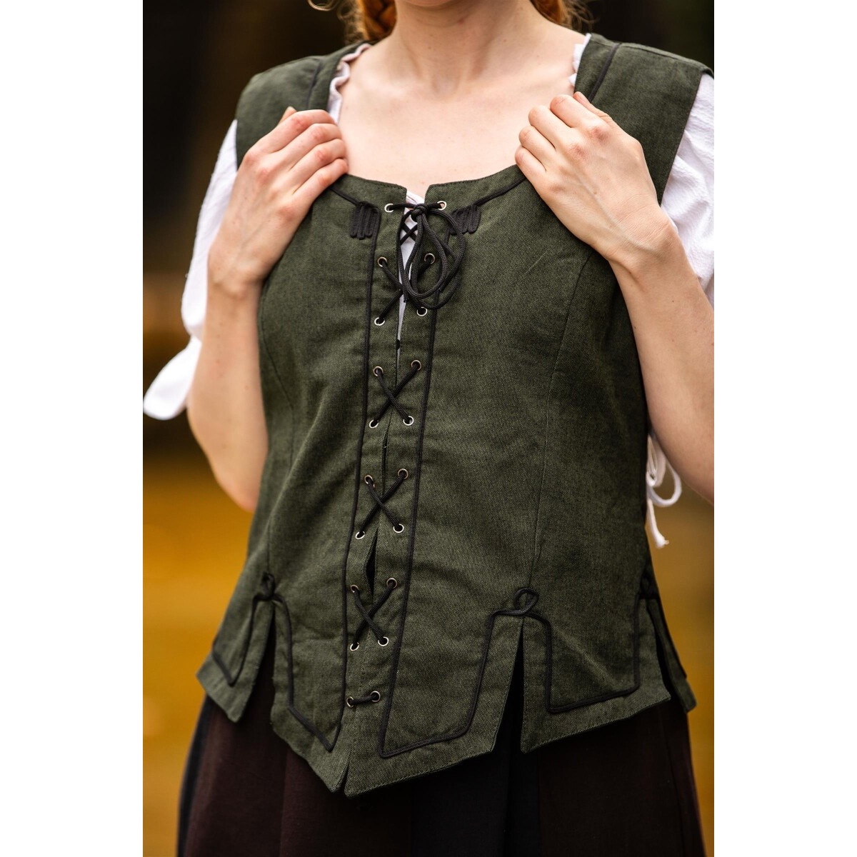Chaleco corsé medieval Selma verde