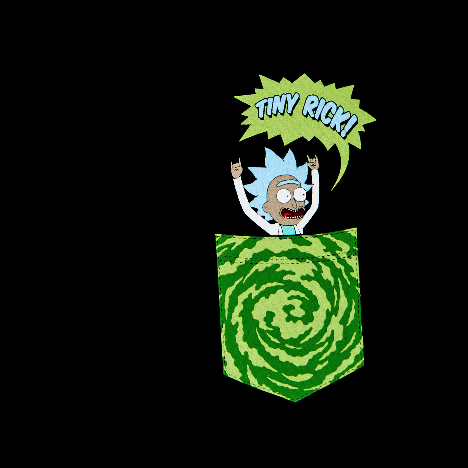 Rick and Morty - Tiny Pocket Rick T-Shirt schwarz