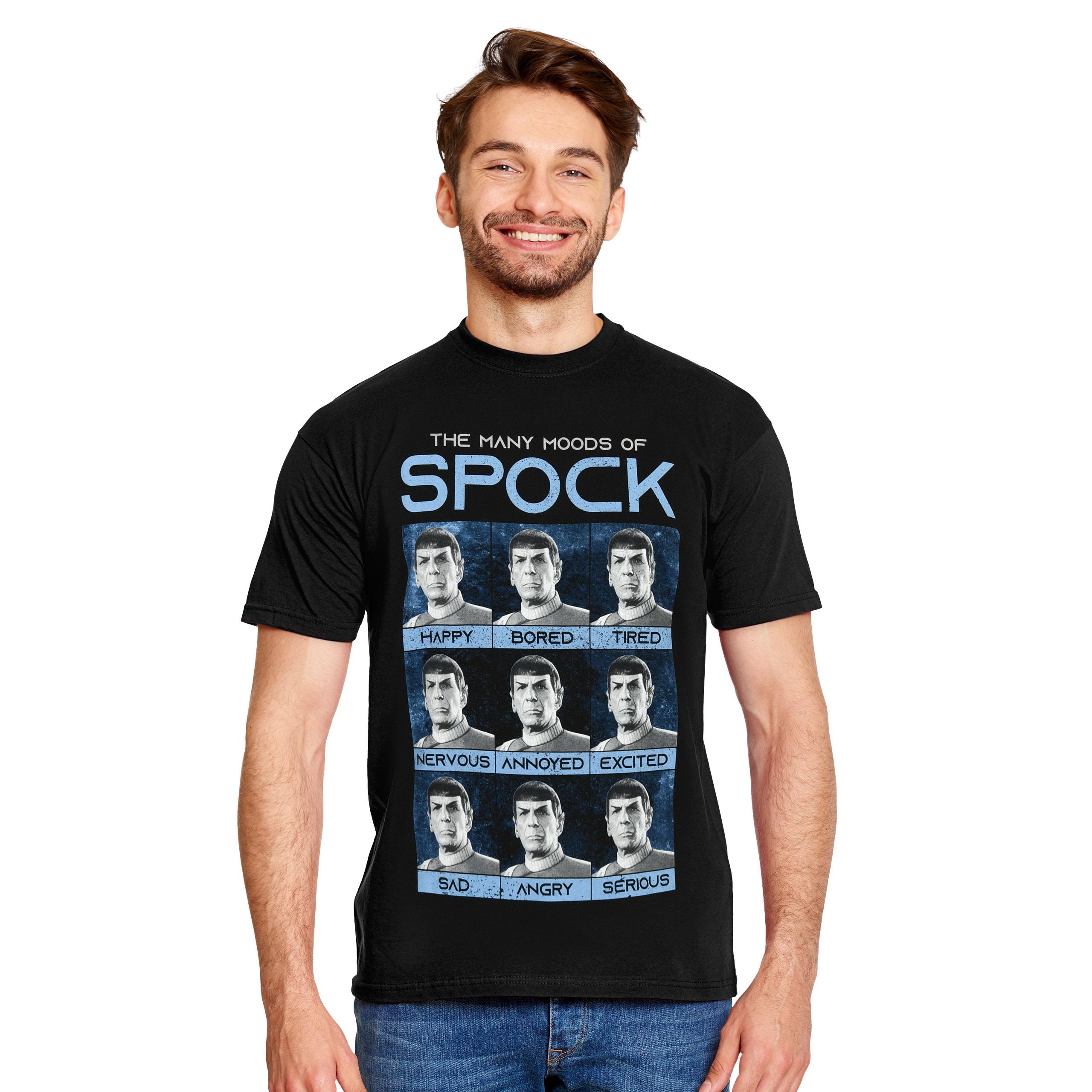 Star Trek - Camiseta negra Many Mood of Spock