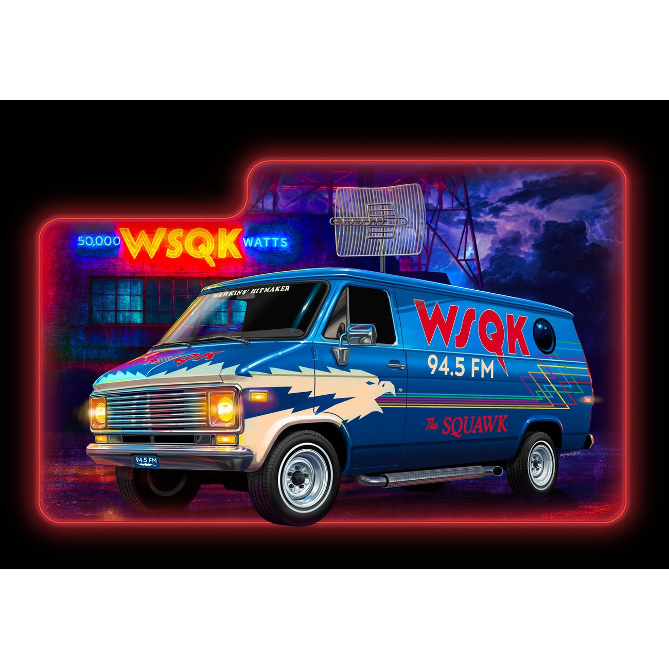 Stranger Things Model Kit 1/25 Squawk Van (Aqua Color) 21 cm