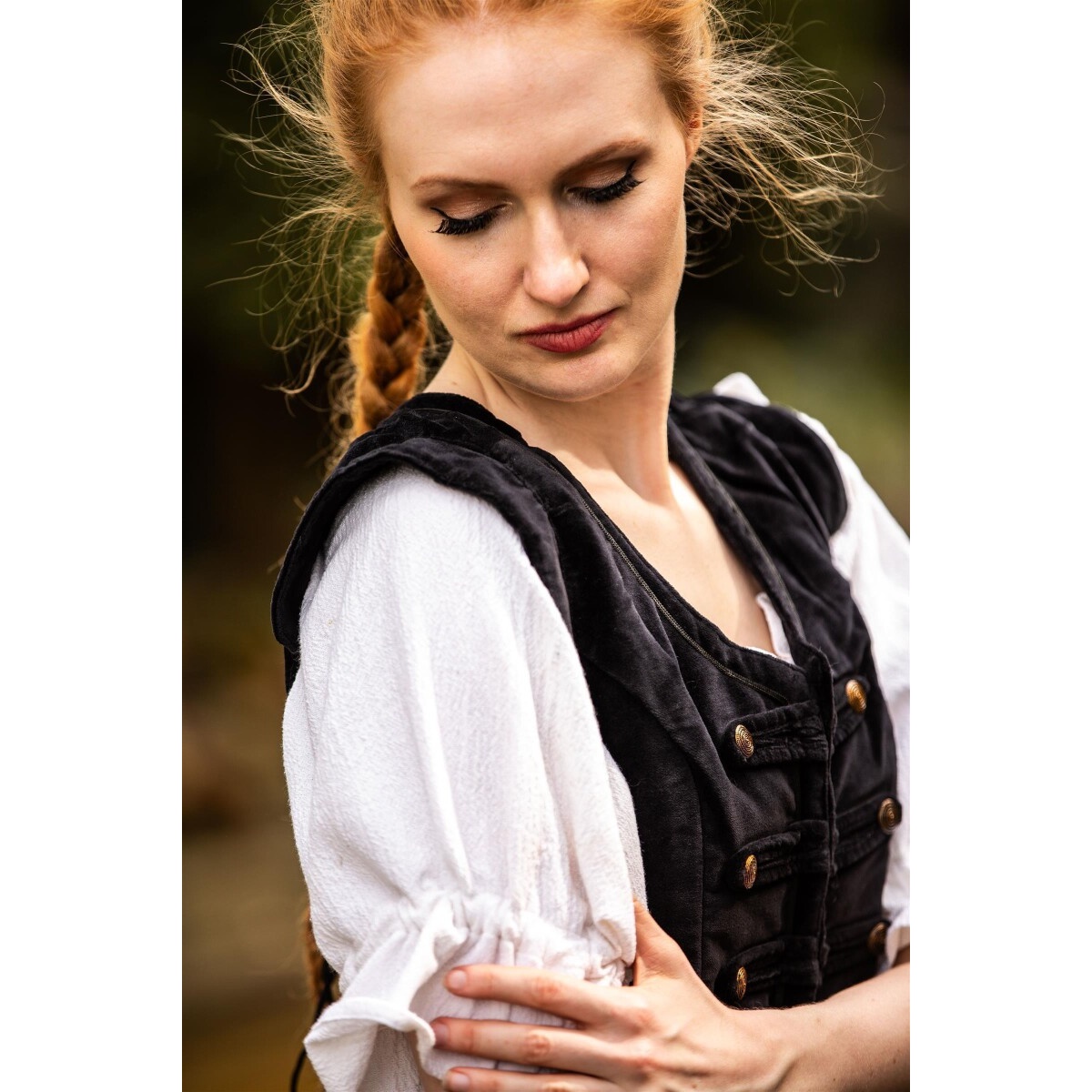 Chaleco de uniforme medieval Adaliz negro