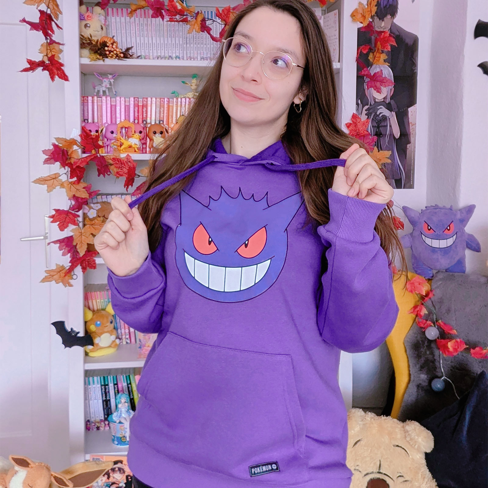 Pokemon - Sudadera con capucha cara de Gengar