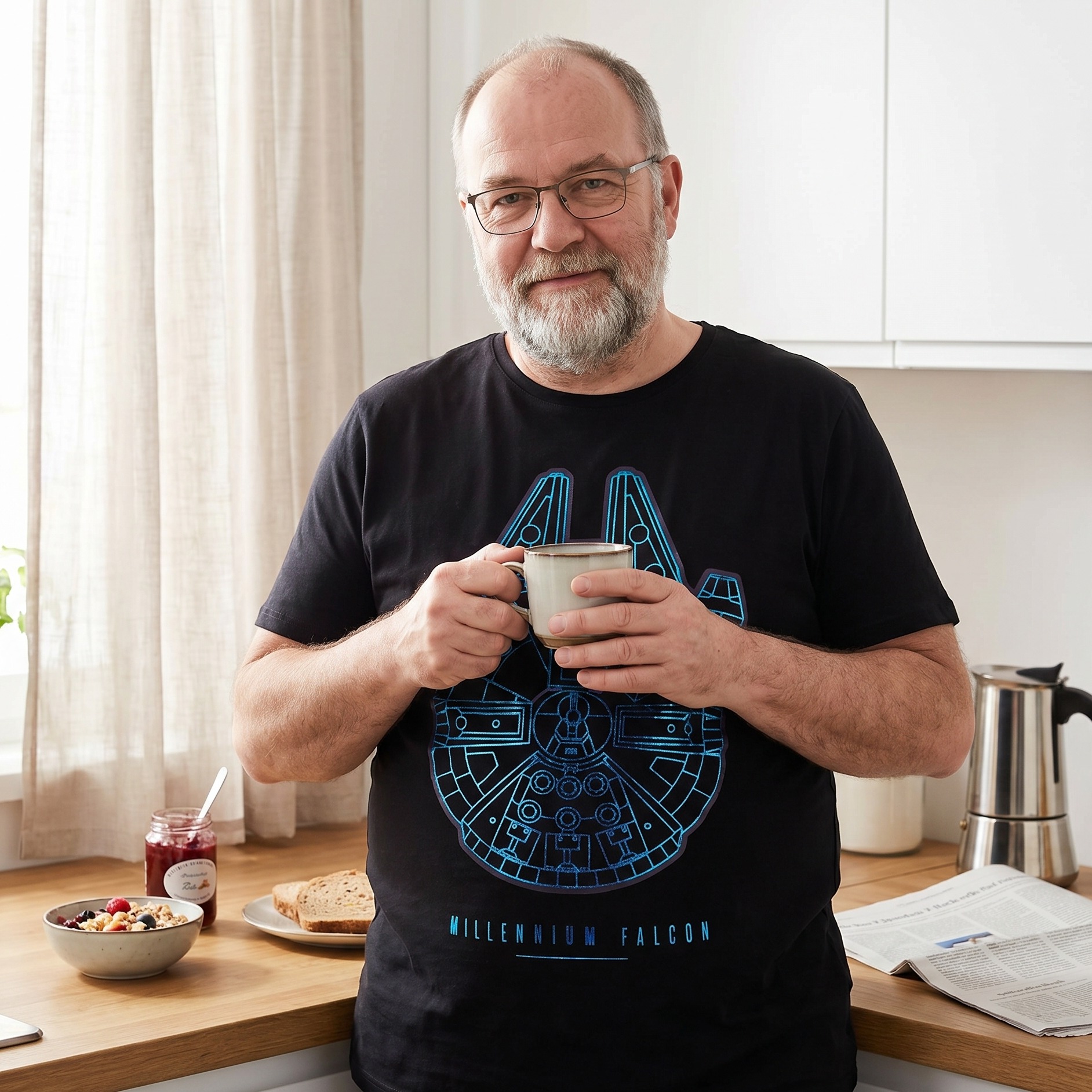 Star Wars - Camiseta negra del Halcón Milenario