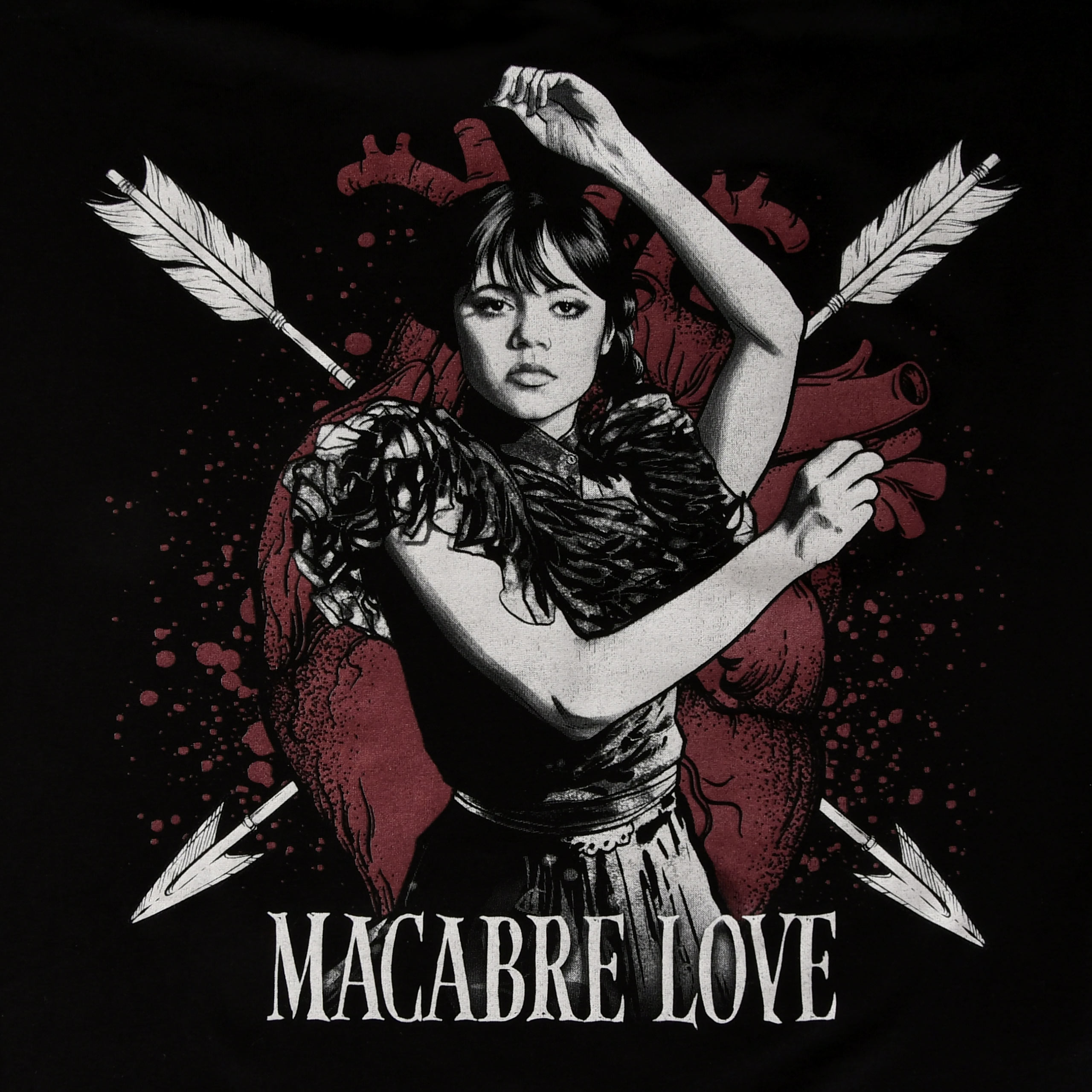 Wednesday - Macabre Love T-shirt with Butterfly Sleeves