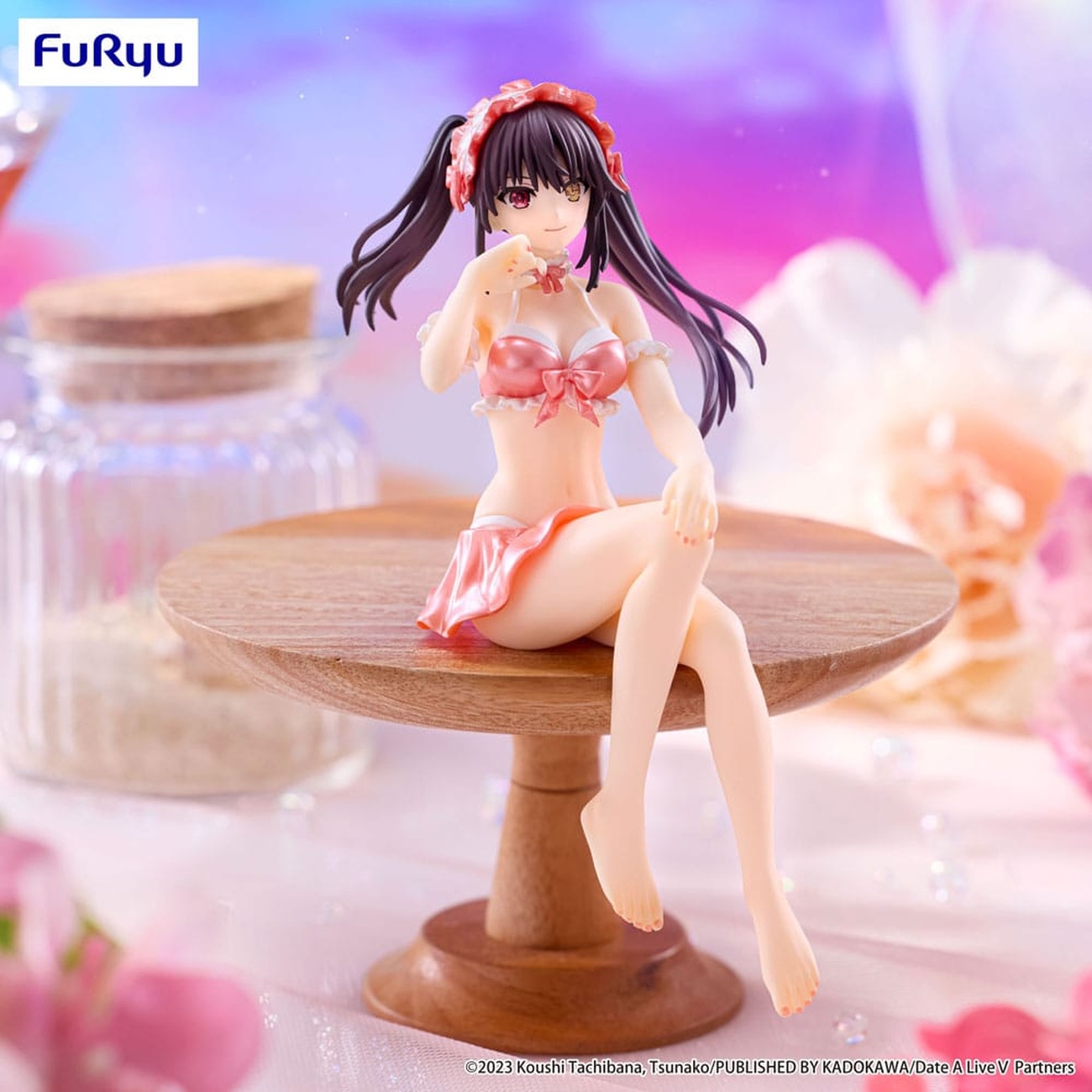 Date A Live V Statua PVC Noodle Stopper Kurumi Tokisaki Swimsuit Pastel Red Color Ver. 15 cm
